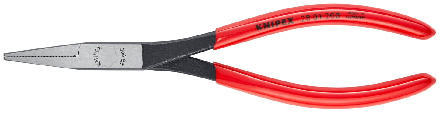 Knipex 2801200 8-Inch Flat Nose Assembly Pliers, Red and Silver