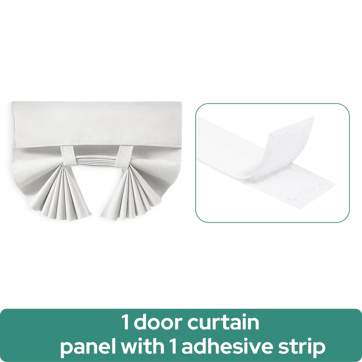 HOMEIDEAS 100% Linen Blackout French Door Curtains, Privacy Door Window Curtains, 26 X 68 Inch Room Darkening Curtains, Thermal Insulated Door Shades for Bedroom, (1 Panel, White)