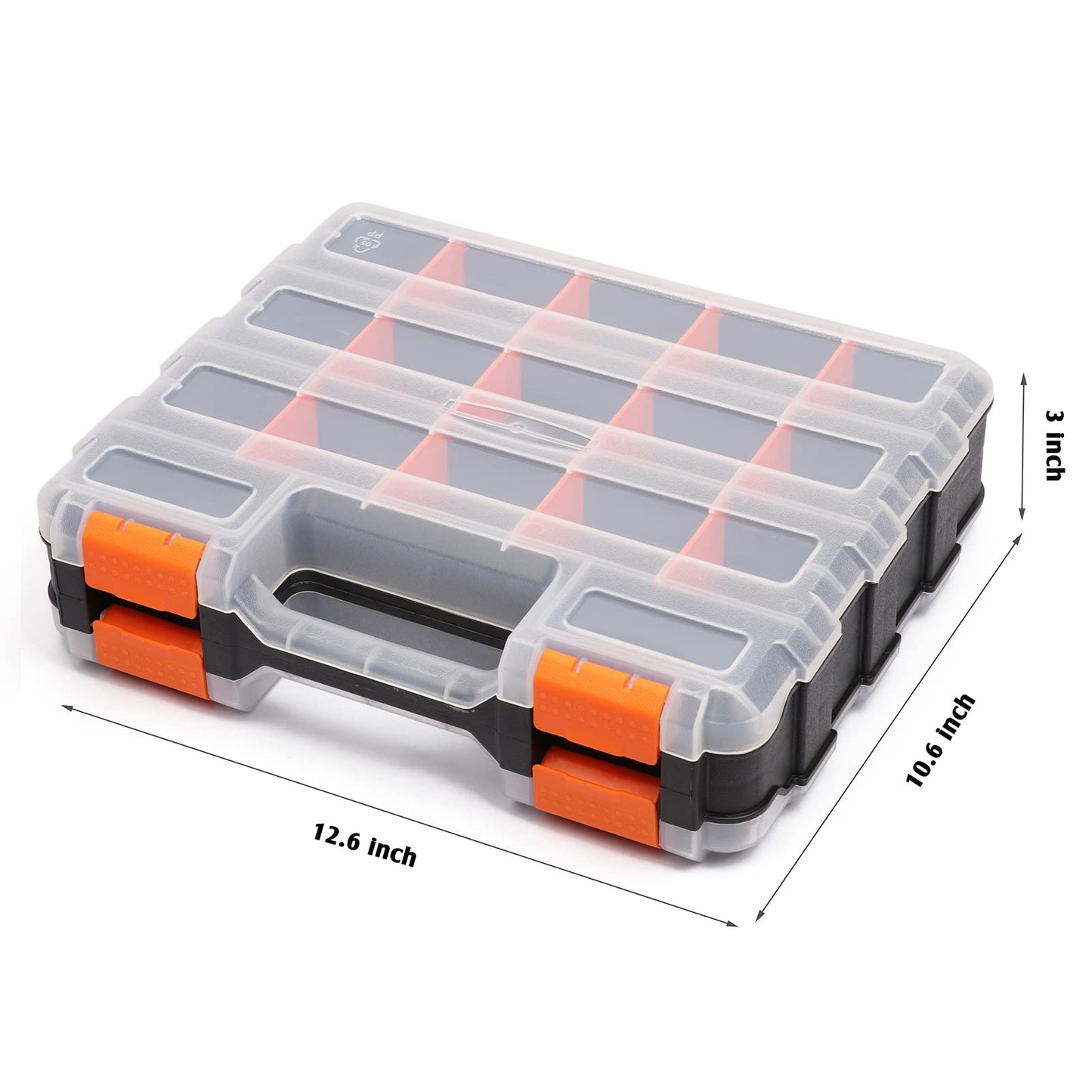 Mayouko Double Side Tools Organizer, Customizable Removable Plastic Dividers, Hardware Box Storage, Excellent for Screws,Nuts,Small Parts, 34-Compartment,2 PCS Set,12.6"L x 10.6"W x 3.2"H