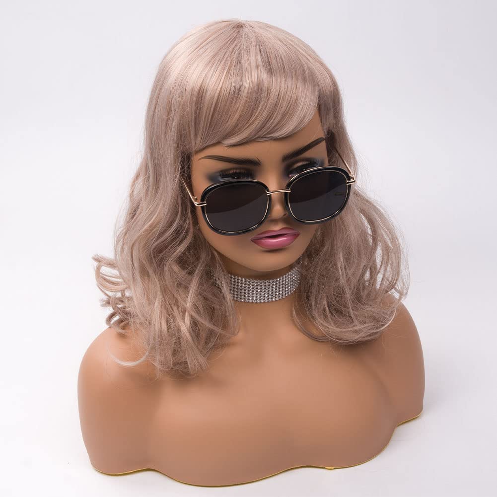 Realistic Female Mannequin Head with Shoulder Display Manikin Head Bust for Wigs,Makeup,Beauty Accessories Displaying
