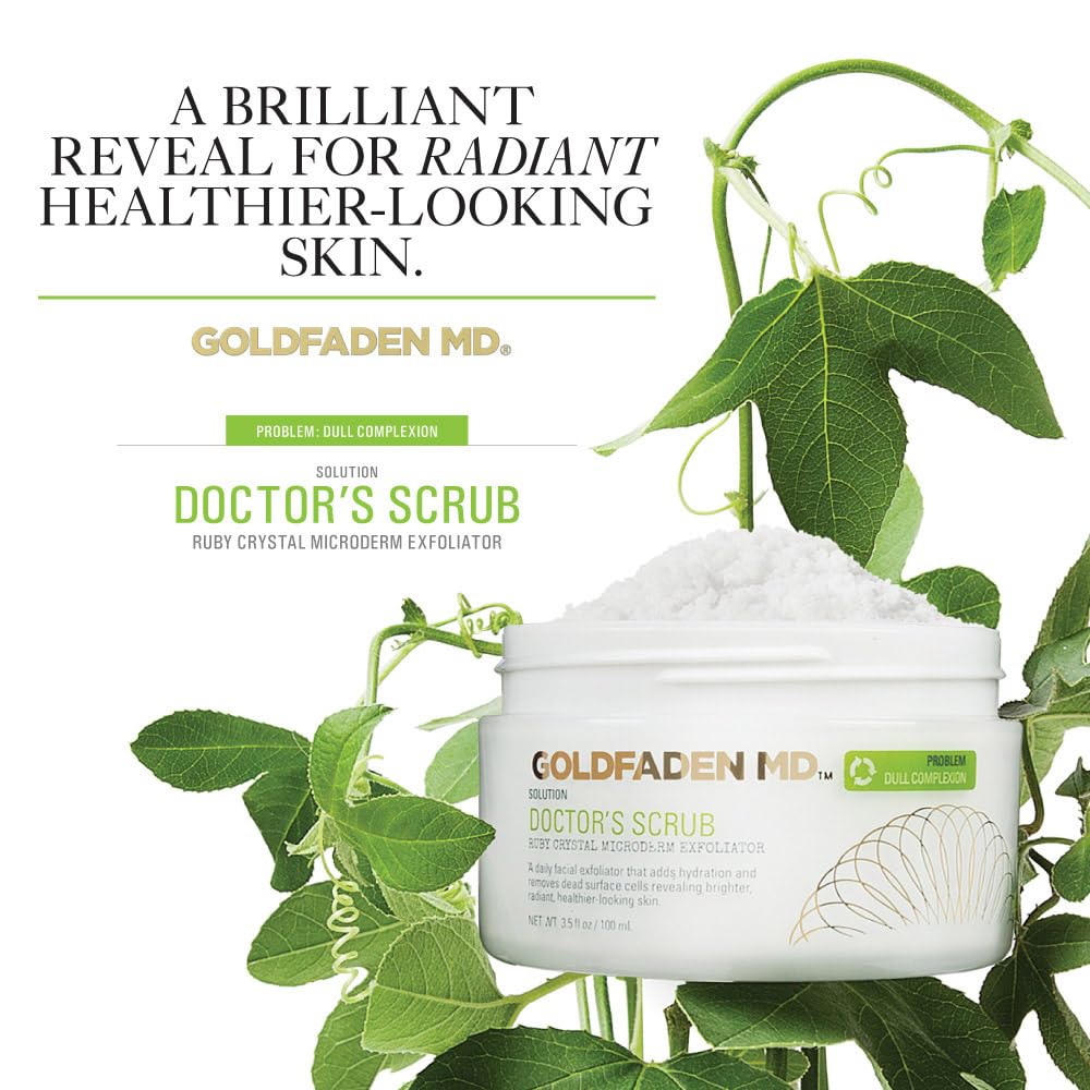 Microderm Daily Facial Exfoliator Doctor€s Scrub for Face | w/Ruby Crystals Hyaluronic Acid & Seaweed Extract | Buffs & Reveals Brighter Radiant Healthier Looking Skin | NET WT 1.7 ï‚ oz / 50 mL