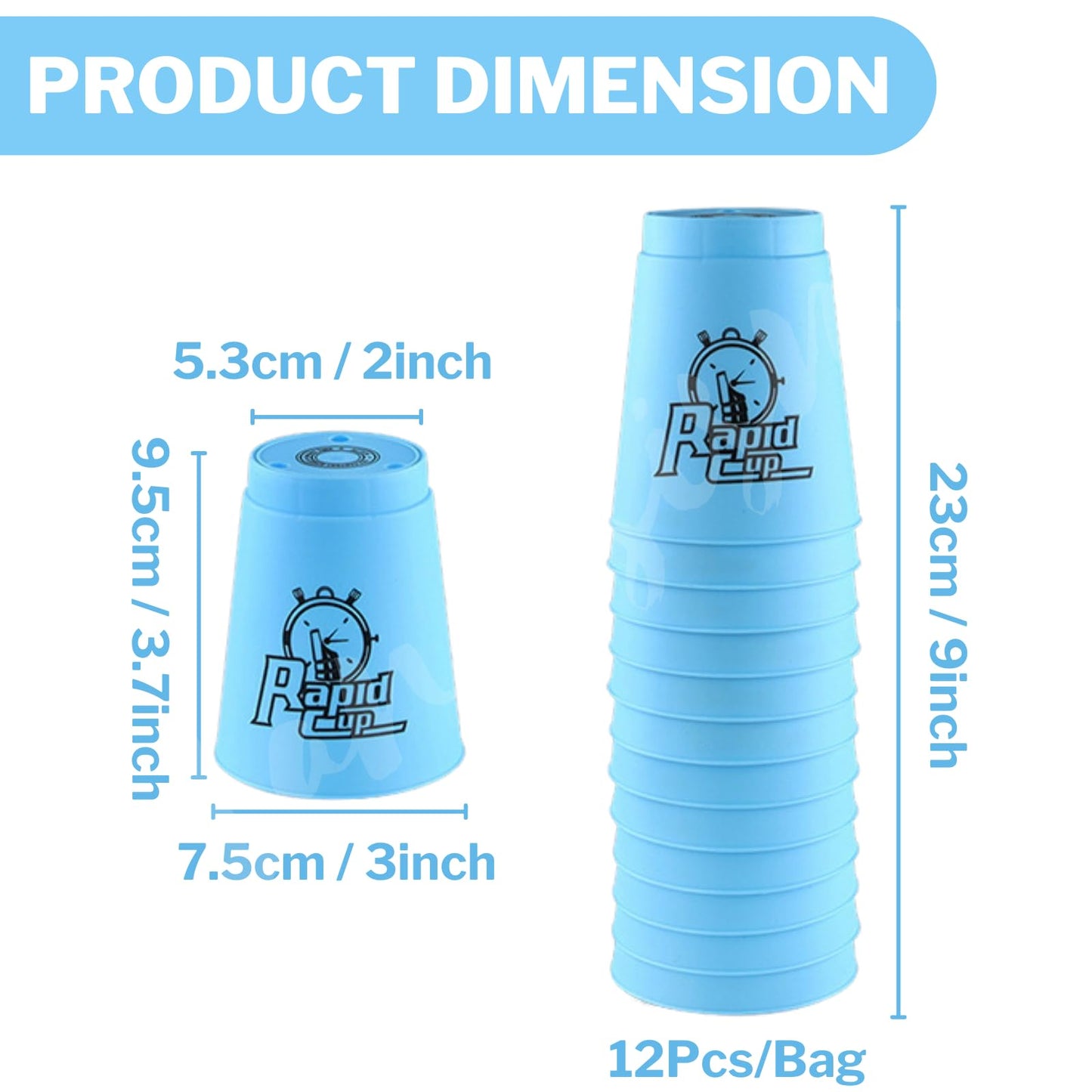 48Pcs Quick Stacking Cups, Top Grade Materials Low Friction Sports Stacking Set, Great Gift Idea for Challenge Competition Game Training (Blue & Green & Red & Purple)