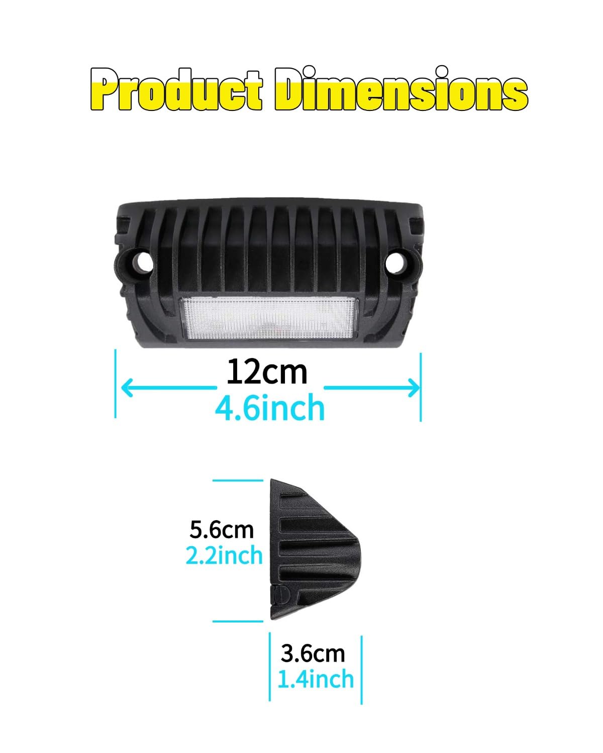 LED RV Exterior Lights,2 PCS 5 Inch 1600LM Porch & Flood Beam Lights, DC12~36V IP67 Waterproof Aluminum Fixtures for Car Outdoor, Trailers, Motorhomes