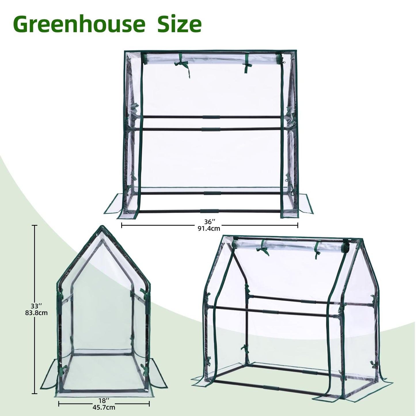 Ohuhu Mini Greenhouse for Indoor Outdoor, 36"x18"x33" Portable Seed Starter Greenhouse with Waterproof Pad, Heavy-Duty PVC Cover, Zippered Door for Small Plants Germination, Nursery