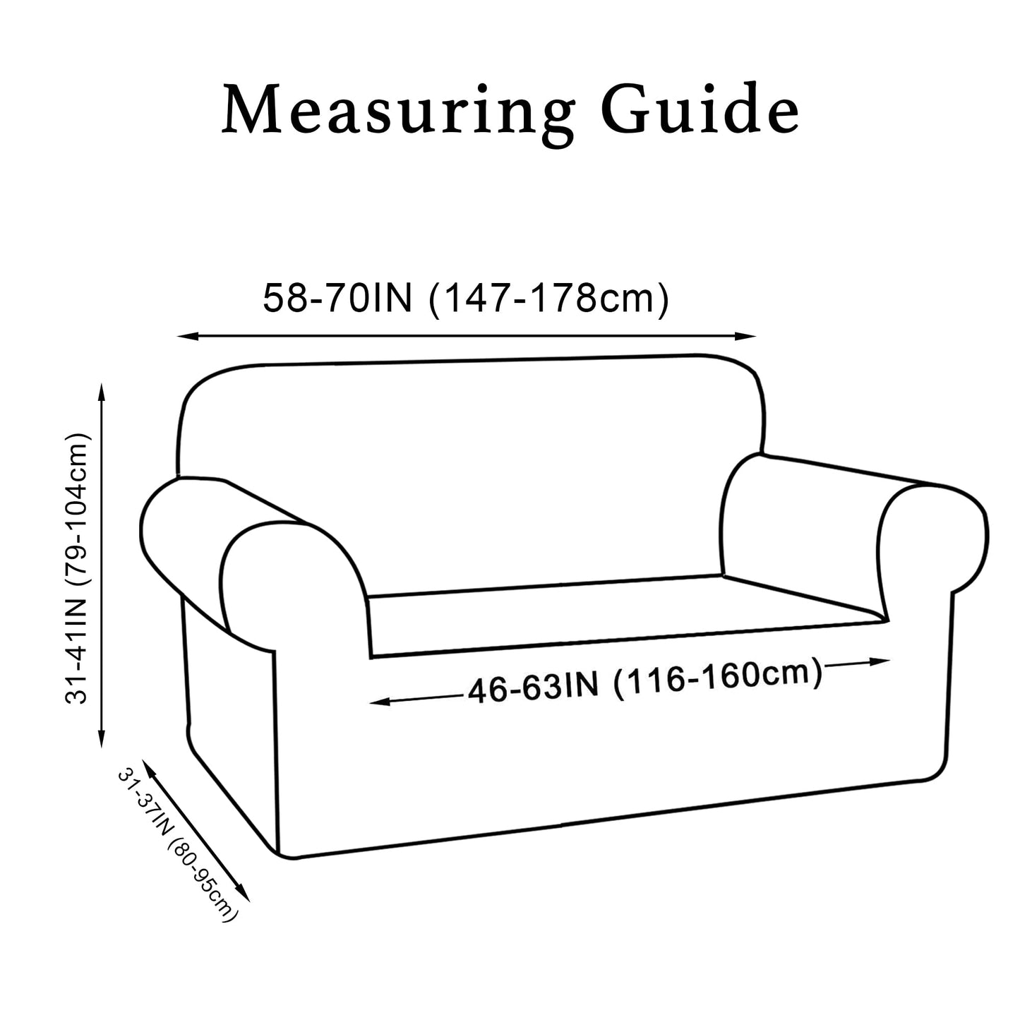 Turquoize Stretch Couch Cover Sofa Cover Couch Covers 2 Seat Loveseat Cover Jacquard Spandex Sofa Protector Dogs Pet Friendly Fitted Furniture Covers with Elastic Bottom (Loveseat, CharcoalGray)