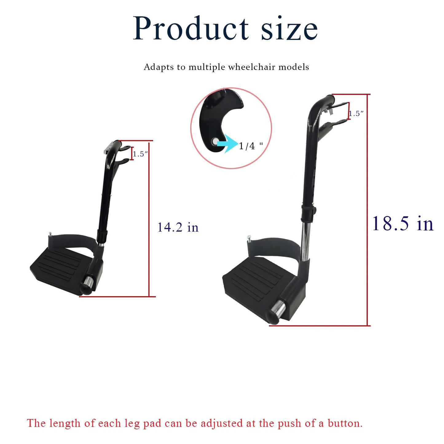 (1Pair) Wheelchair Replacement Footrests,Wheelchair Replacement Parts,Wheelchair Swivel Footrests for Standard Wheelchairs,Black