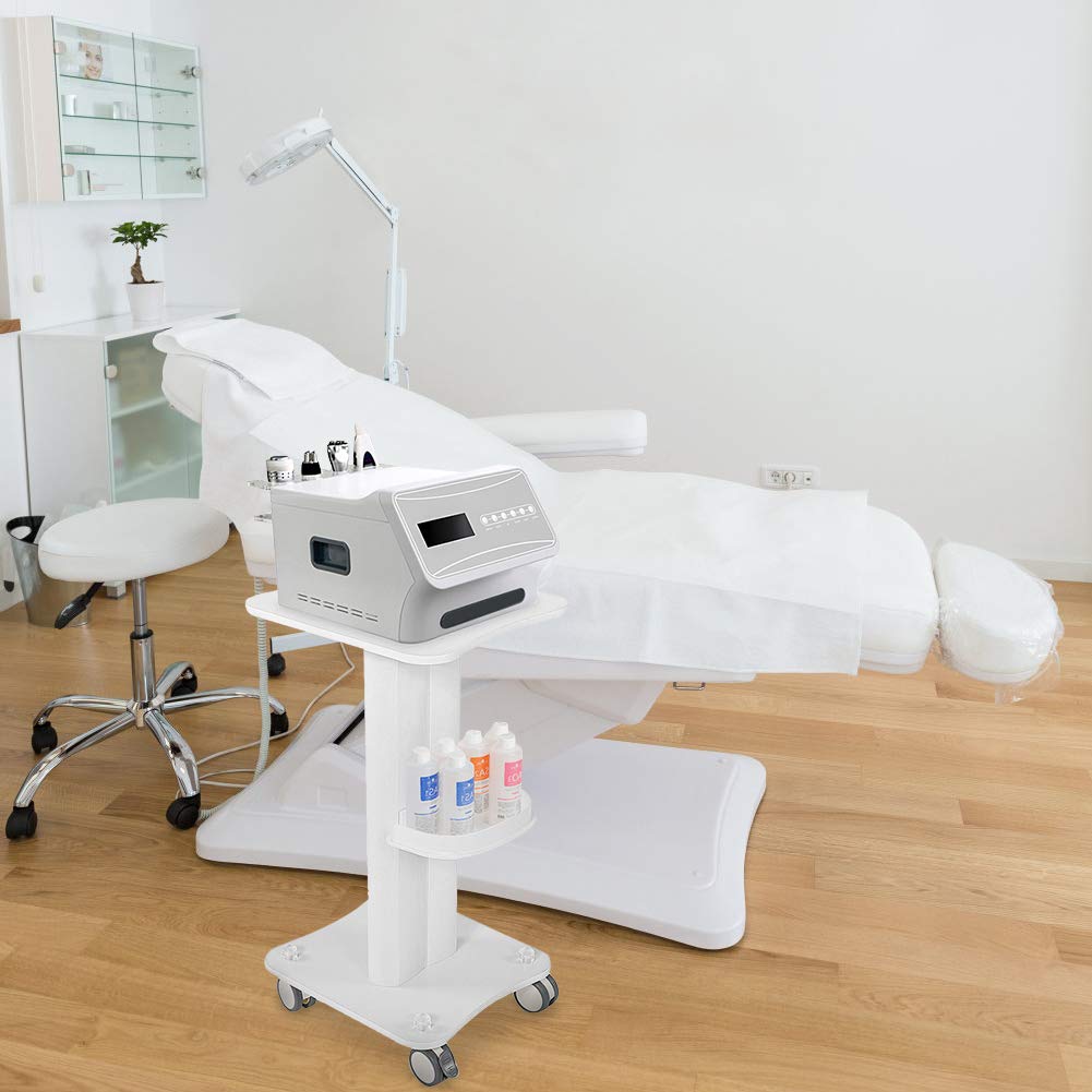 Ejoyous Aluminum Alloy ABS Salon Cart, White, 4 Wheels, Beauty Salon Trolley