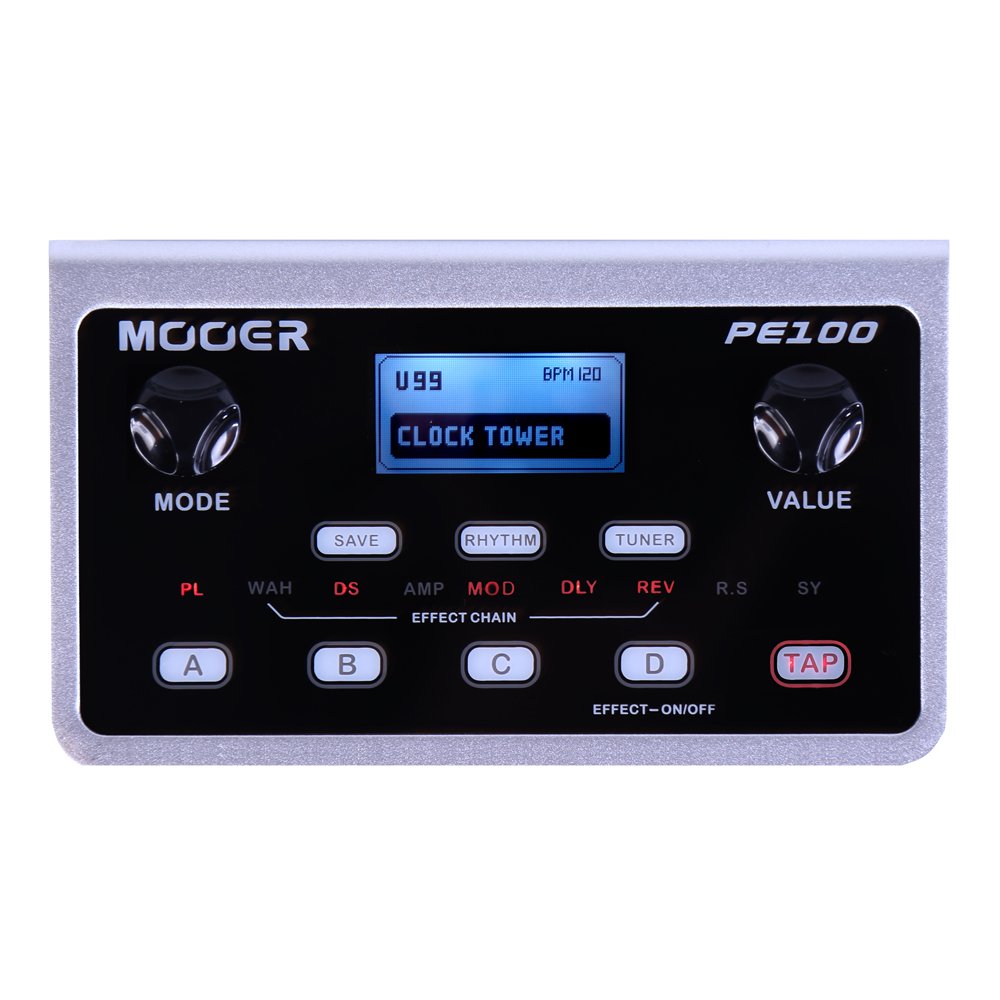 MOOER PE100 Portable Guitar Effects Desktop Guitar Practice Pedal for Beginner