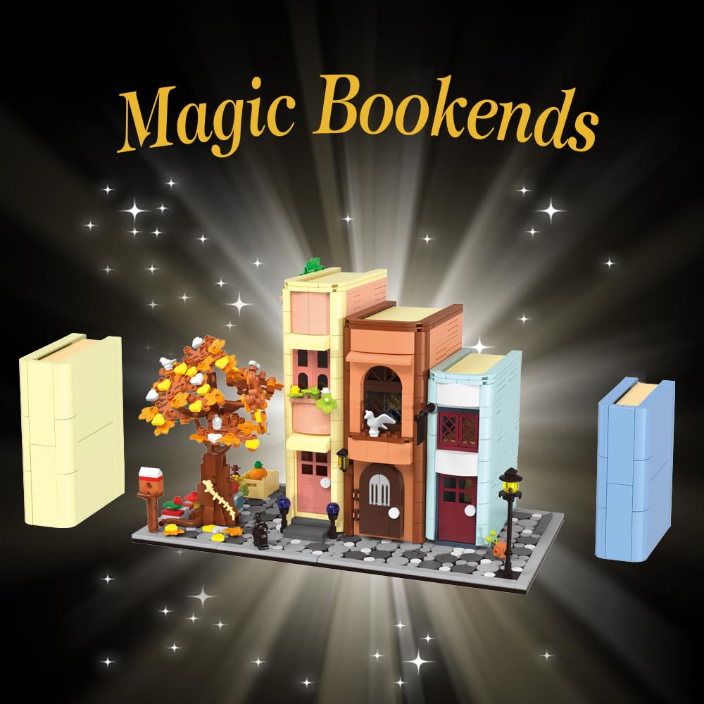 Creative Bookcase Building Set, Cafe House Building Block Toy Gift for Adults,Mini Bricks