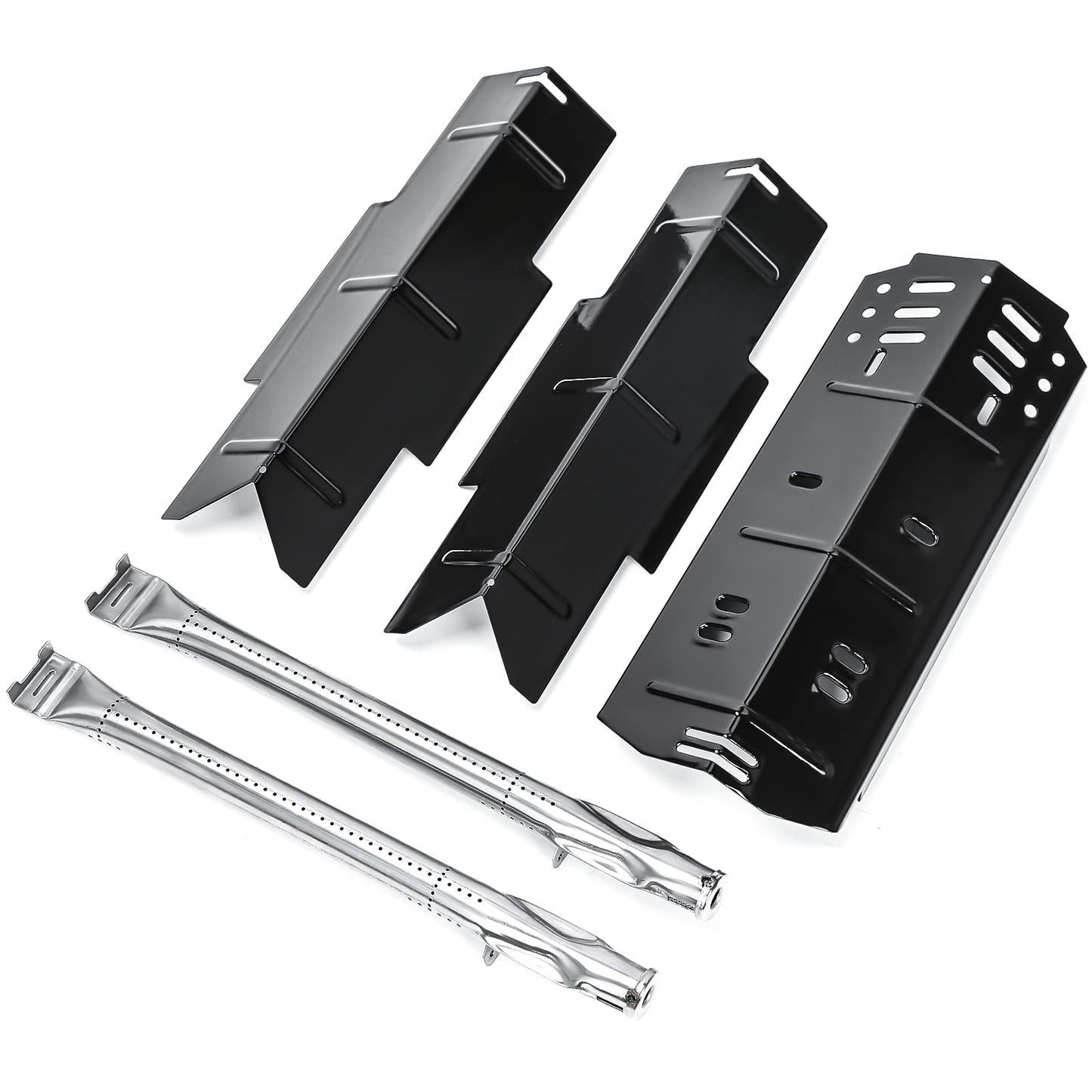 Hisencn Grill Parts for Dyna-glo DGH353CRP, DGF350CSP, DGH373CRP-D, DGF371CRP-D Grills, Stainless Steel Grill Burner Tubes & Porcelain Steel Heat Plates, Grill Replacement Parts Kit for Dyna Glo Grill