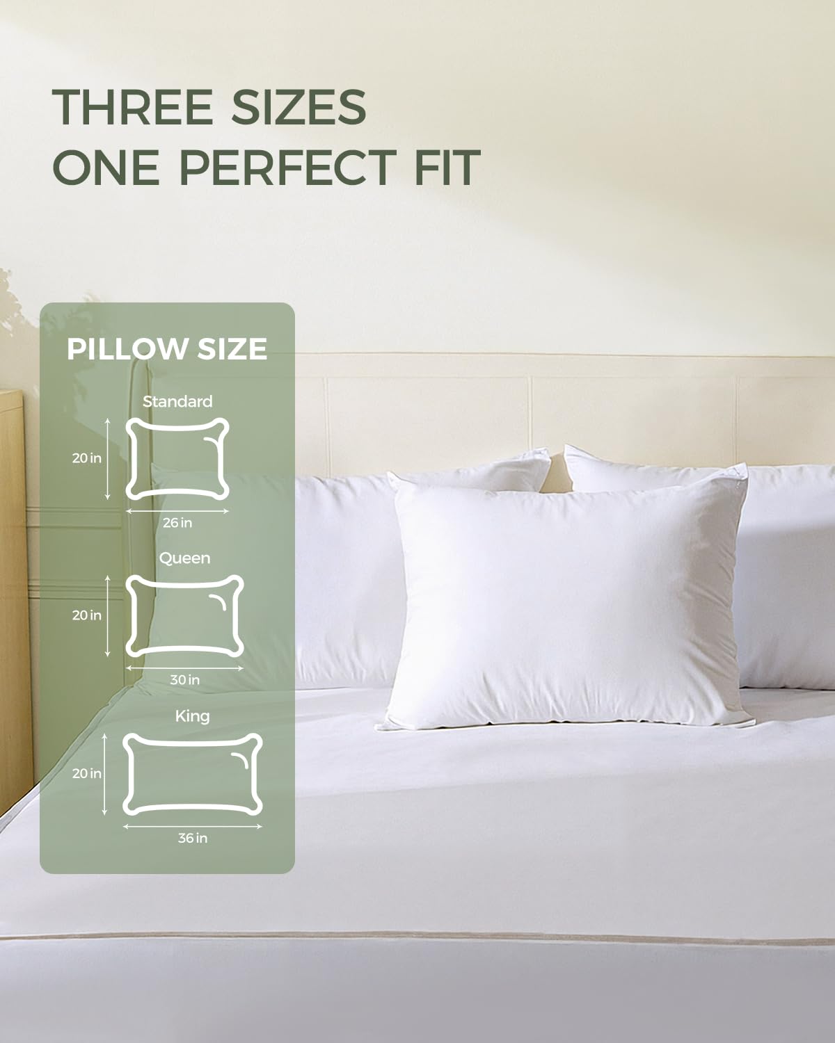 FAUNNA 100% Cotton Pillow Protectors, Bed Bug & Dust Mite Proof Pillow Covers, Hypoallergenic, Premium Breathable Zippered Protectors for Enhanced Freshness(Standard Size, 4 Pack)