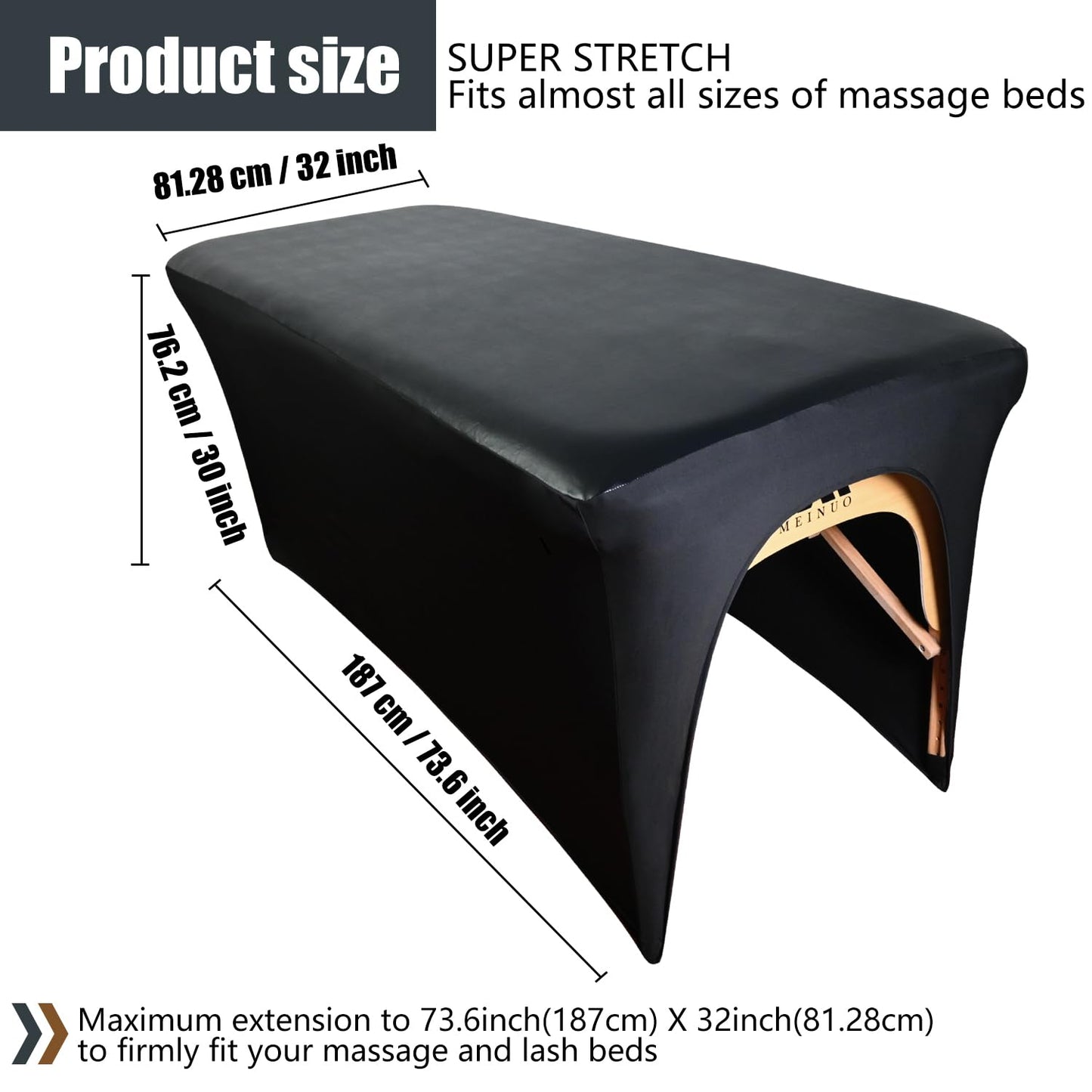 32-inch PU Leather Massage Table Cover (1-Pack) | Wipeable, Reusable & Waterproof Protector | Ideal for Salons, Spas, and Home Use