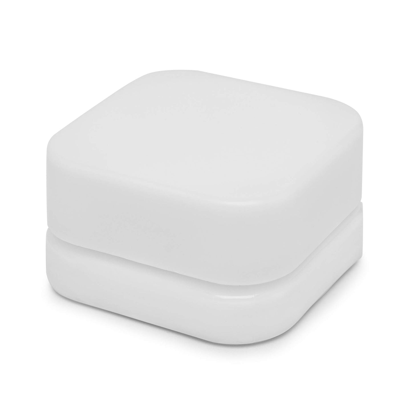 9ml Cube Glass Shoulderless Screw Top Jars w/ Child Resistant Lid | Containers for Essential Oils, Concentrates, Lip Balm, Makeup or Cosmetics | 100pc (White Glass, White Lid)