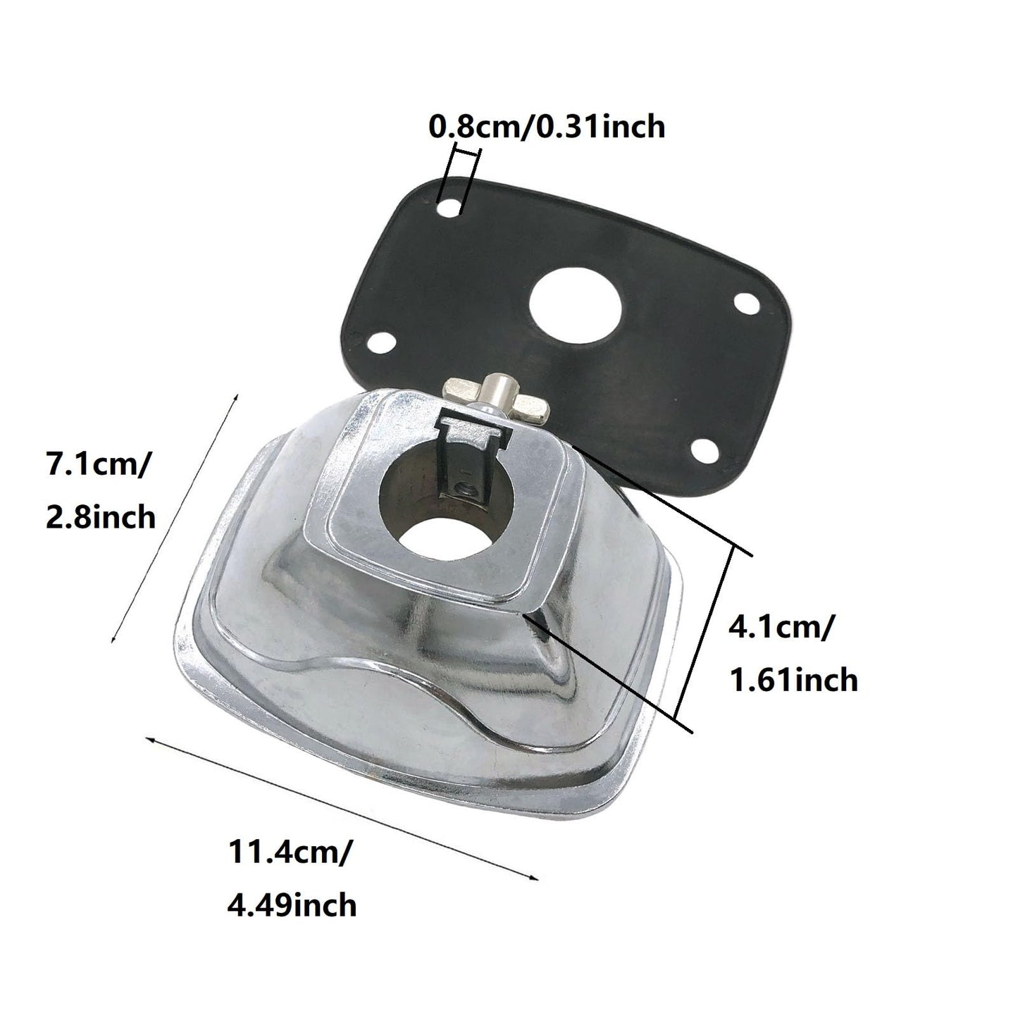 TUOREN Tom Cymbal Holder Clamp Metal Bass Drum Tom Mount Bracket with Plastic Gasket Mounting Screws, 24.5-27mm Diameter Universal Drum Kit Holder Base Plate for Percussion Drum Set