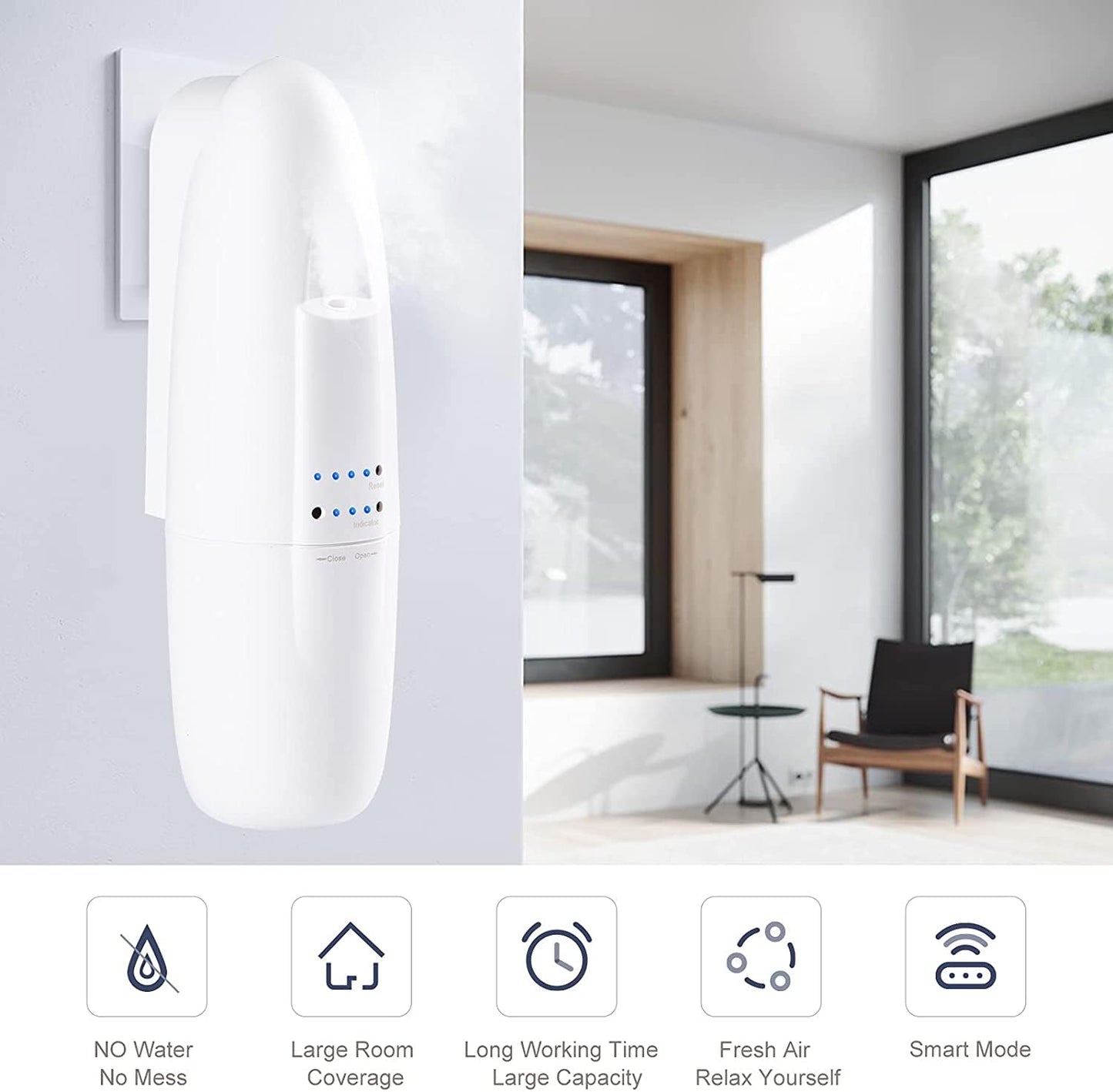 Di'Aroma Plug in Waterless Diffuser White - Waterless Diffuser for Essential Oil, Wall Plug in- Up to 500 Sq.Ft | Essential Oil Aromatherapy Diffuser (White)