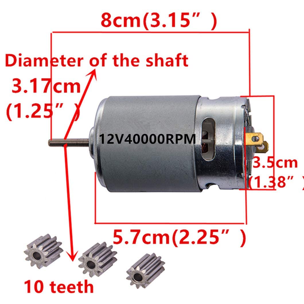 2 Pcs Universal 550 40000RPM Electric Motor RS550 12V Motor Drive Engine Accessory for RC Car Children Ride on Toys Replacement Parts