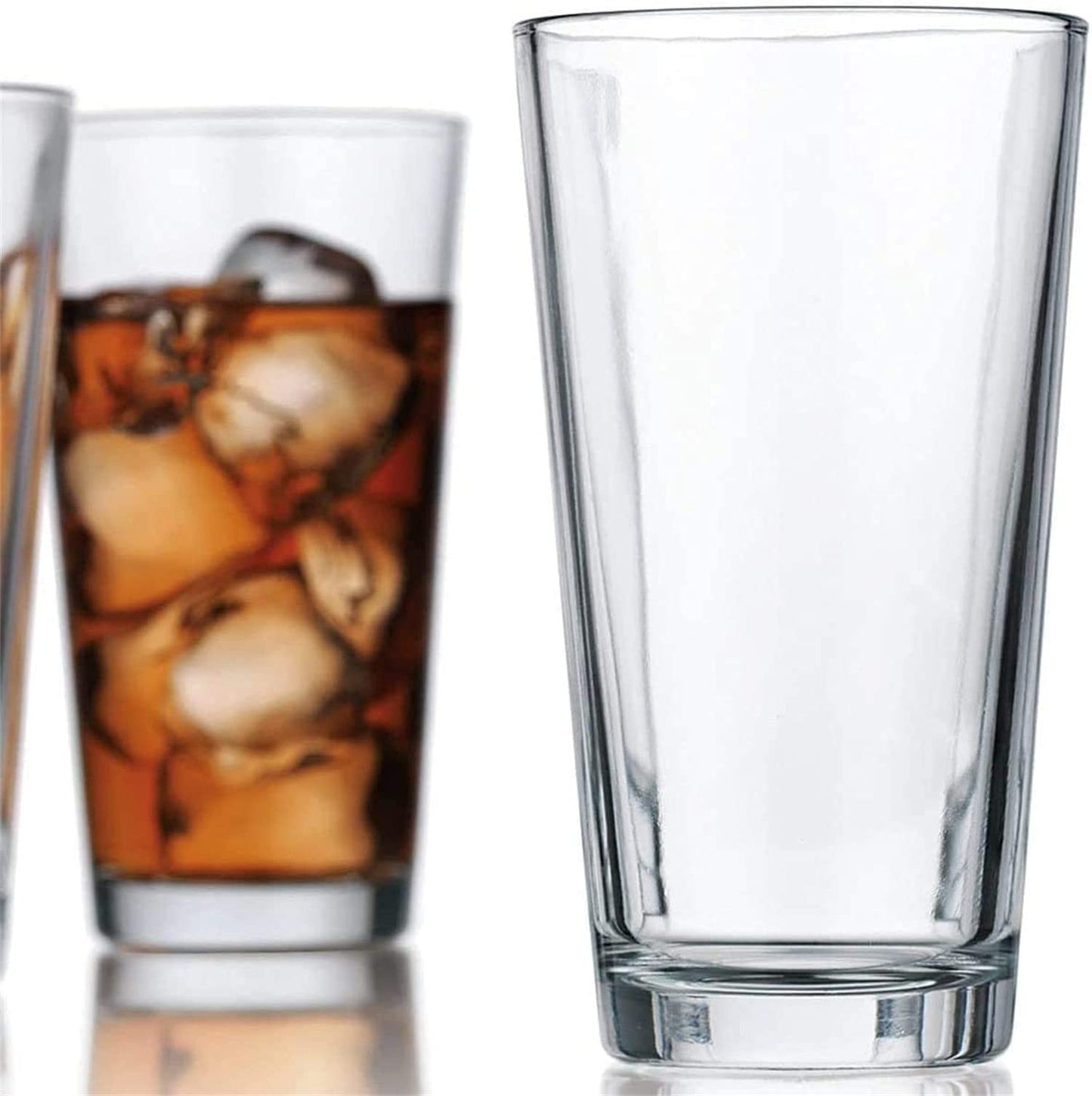 HUIRUMM Drinking Glasses 22 oz, Beer Pint Glasses Set of 6. Large Beer Pint Glass Capacity, Highball Glasses Water Glasses Glass Cups Cup Sets,Perfect for Cold Beverages, Soda, Water - Used in Bar