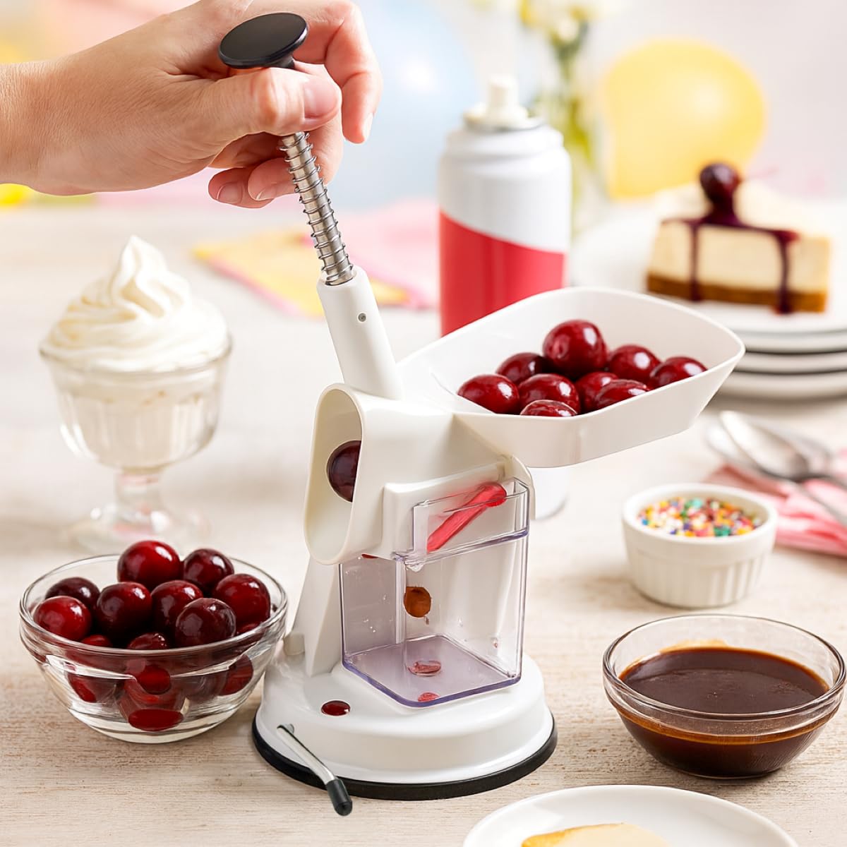 HIC Brands that Cook Mrs. Anderson's Baking Deluxe Cherry and Olive Pitter with Locking Handle