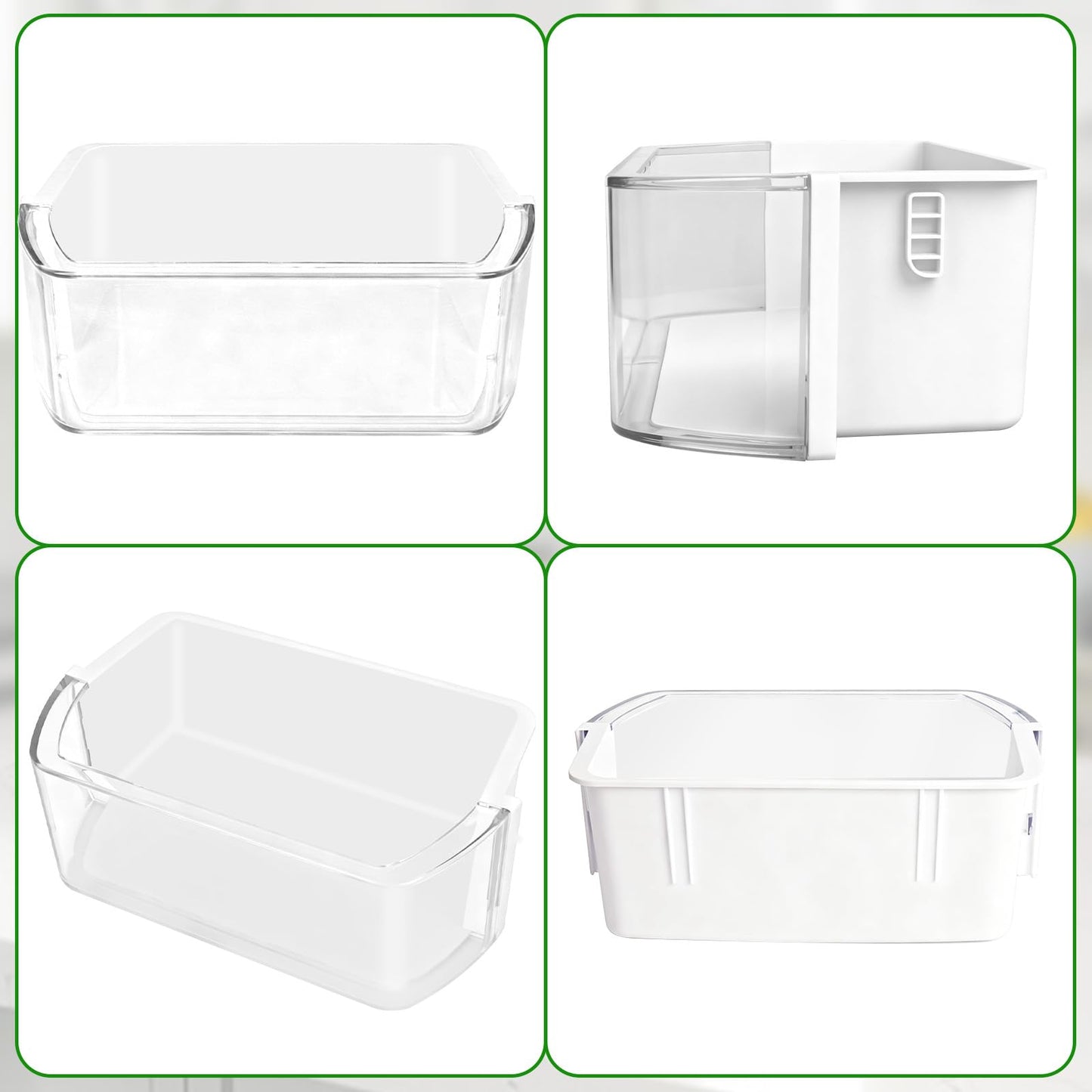 2 Pack DA97-12935A RF220NCTASR Door Bin Compatible with Samsung Refrigerator Door Shelf, Right & Left Fridge Door Shelf Parts RF220NCTAWW, RF220NCTASG, RF221NCTASR, Replaces Ap5651846, PS5575404