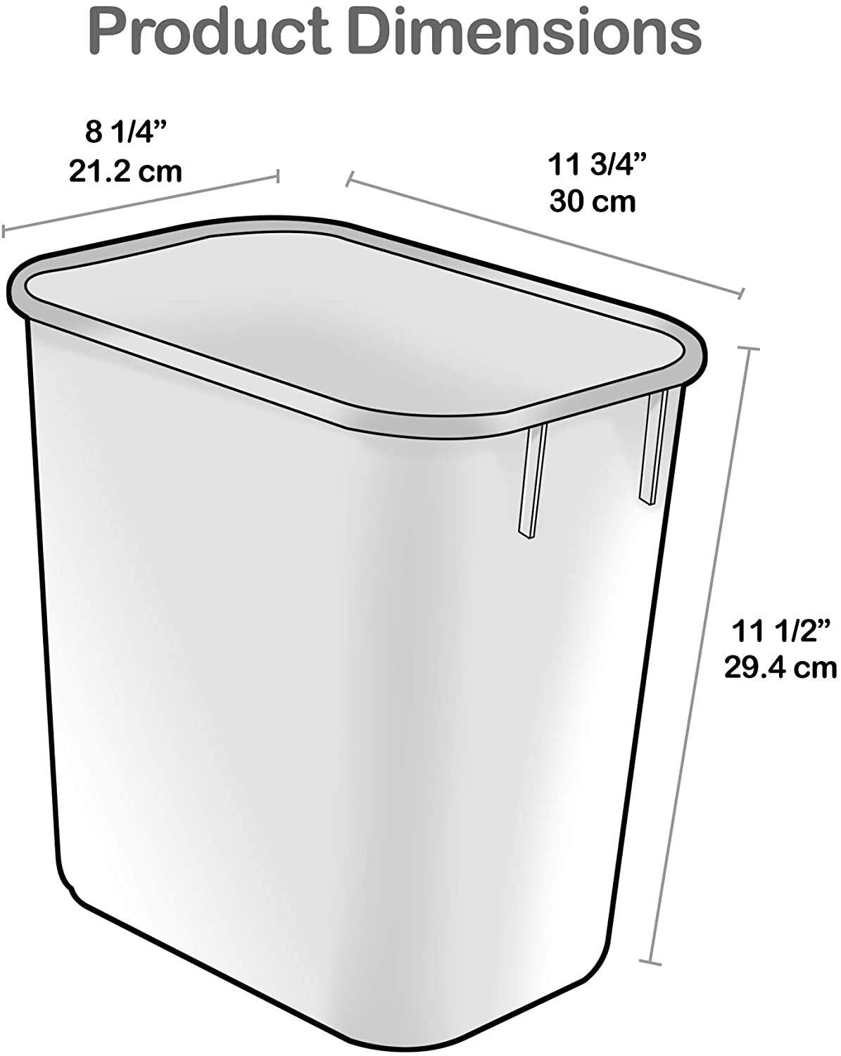 Acrimet Wastebasket, Deskside Bin, 3.25 Gallon/13 Quart/ 12 Liter (Plastic) (Blue Color) (Set of 4)