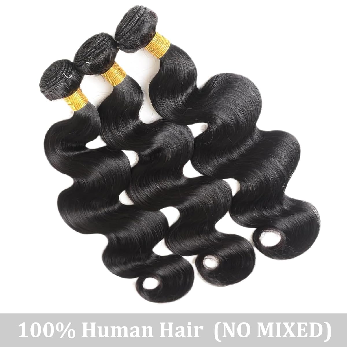 Body Wave Human Hair Bundles 14 16 18 Inch 10A Brazilian Virgin Human Hair Extensions for Women 100% Unprocessed Weave 3 Bundles Rallonge Cheveux Humain Natural Black