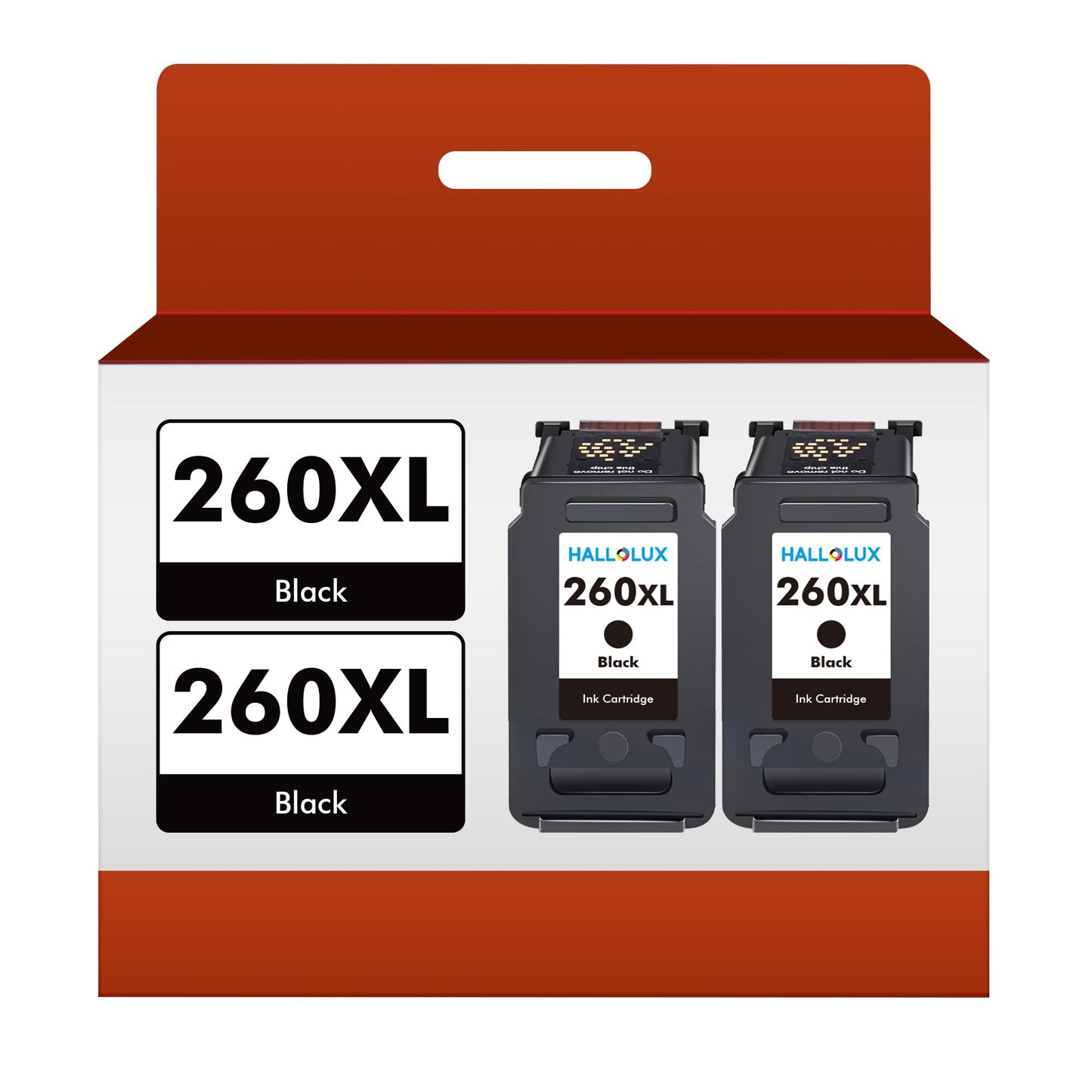 HALLOLUX 260XL Black Ink Cartridges High Yeild for Canon 260XL Black Ink PG-260XL 260XL PG260 XL for Canon Pixma TS5320 TS6420a TS6420 TR7020a TR7020 All in One Printers(2 Black)