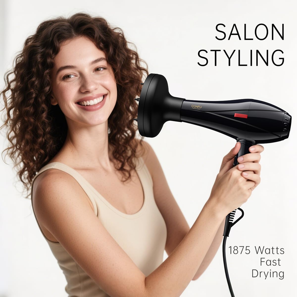 Professional Hair Dryer, Ionic Salon Performance Hair Dryer,1875 Watts Hair Dryer with Diffuser,3 Heating & 2 Speed Setting Blow Dryer With Cool Shot