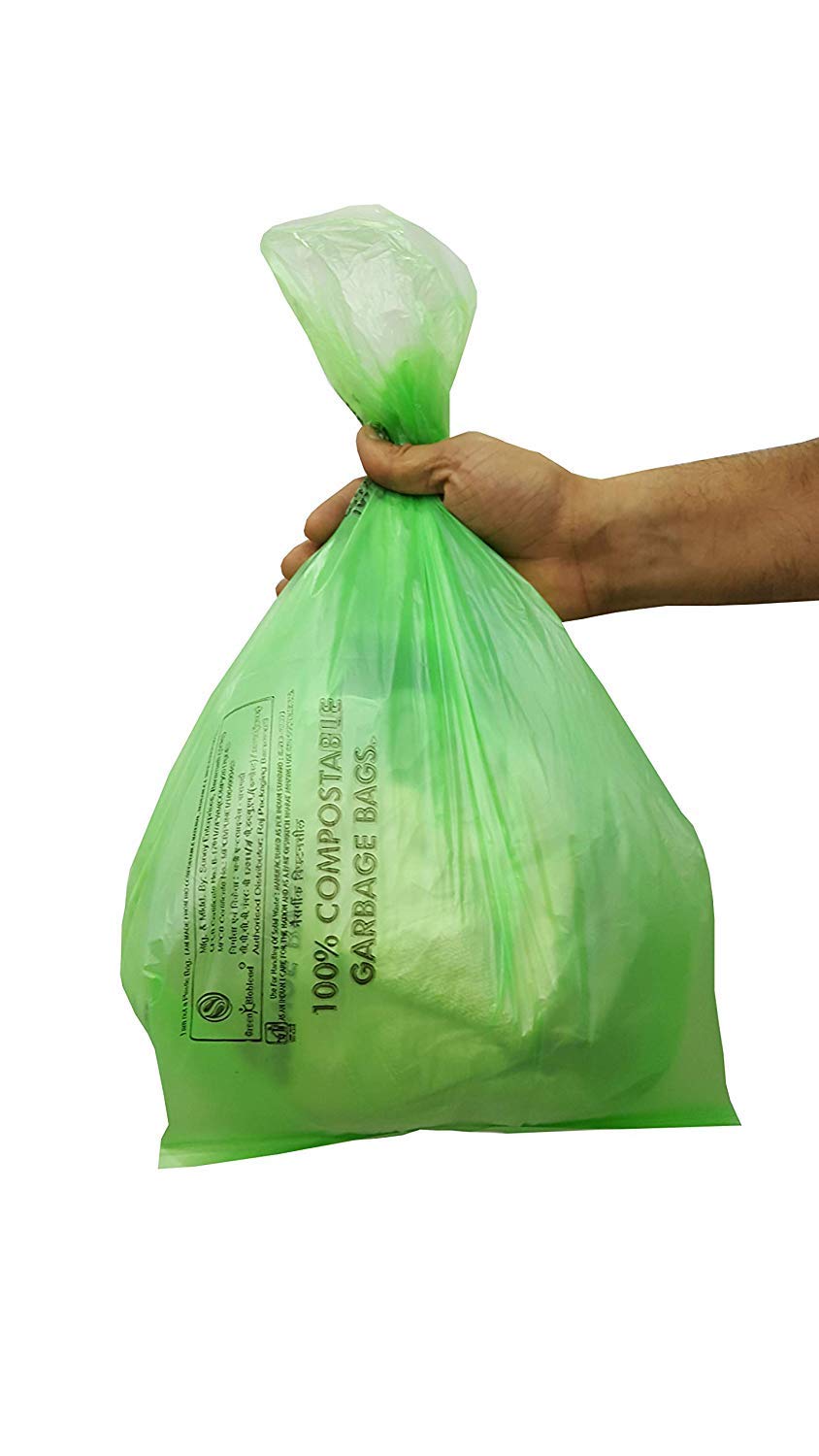 Biosak 100% Compostable Trash Bags for Kitchen Organics, 3 Gallon, 11.3 Liter, 100 Count, Extra Thick 0.71 Mils, Trash Bags are Biodegradable US BPI and Europe OK Compost Home Certified.