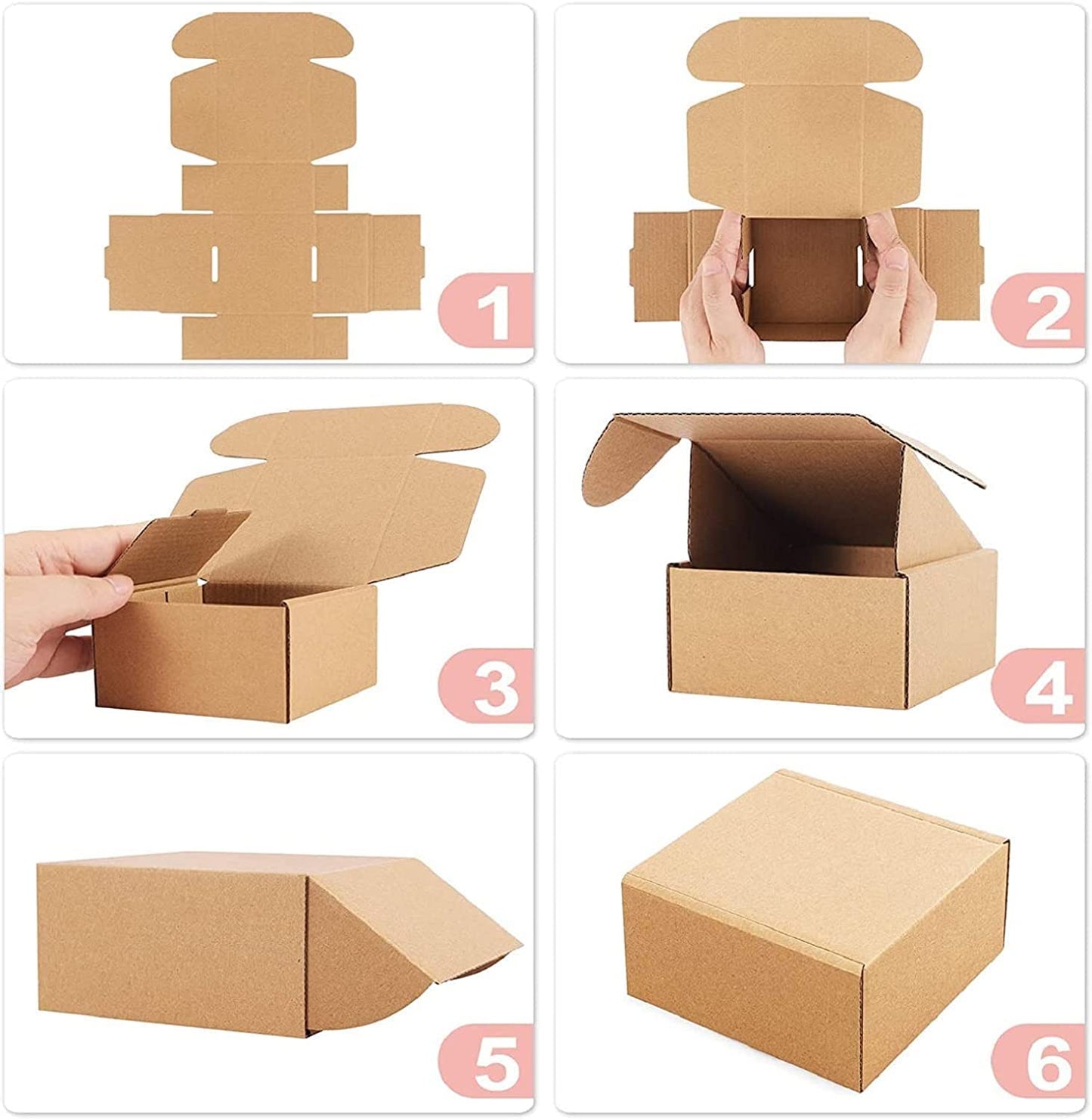 7x6x3 inch Shipping Boxes Pack of 25,Livejun Brown Corrugated Cardboard Box Mailer Boxes for Packaging Small Business Shipping,Boxes for Birthday Wedding Party Gift Giving… (7X6X3)