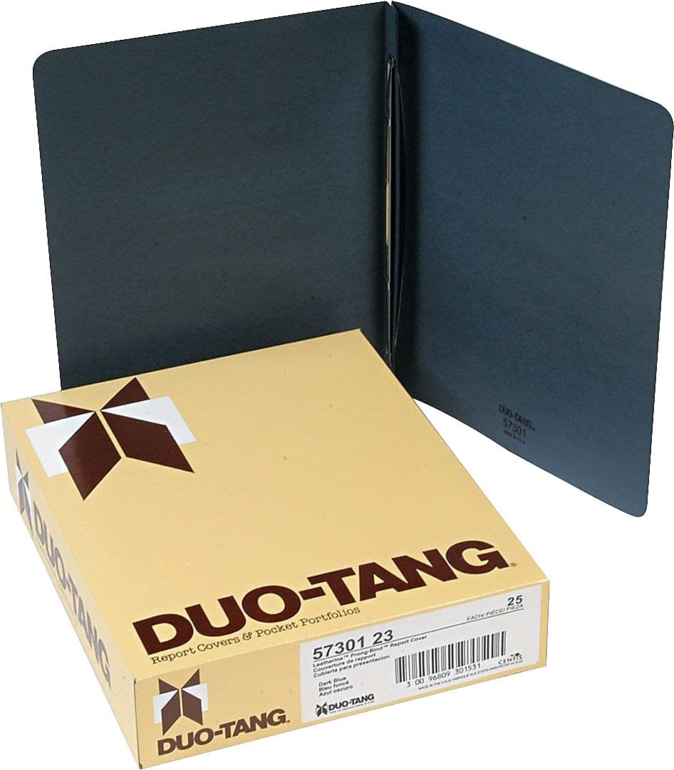 Oxford 57301-23 Two Hole Prong Report Covers, 3 Capacity, Dark Blue, 25 per Box