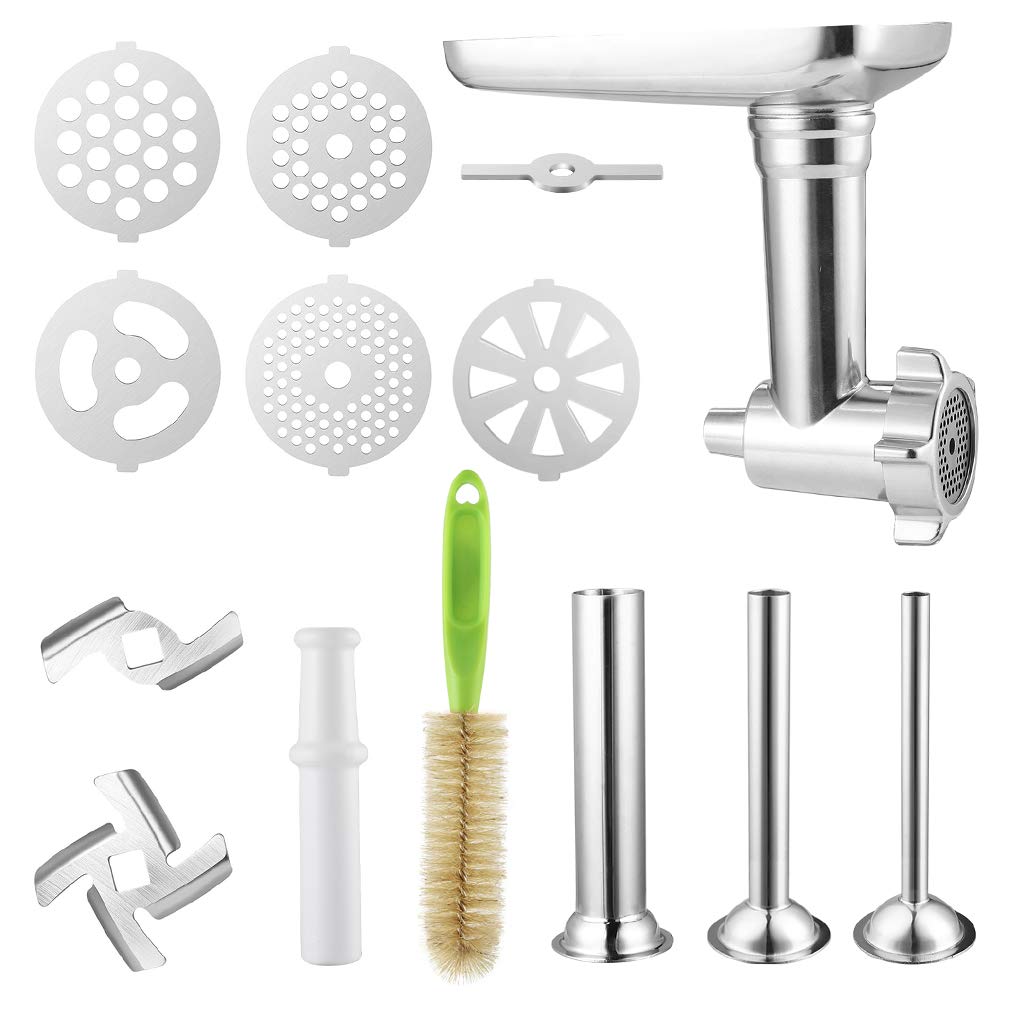 Gdrtwwh Food Grinder Attachment Compatible with All KitchenAid Stand Mixers and Cuisinart SM-50BC/SM-50R/SM-50TQ/SM-50BL/SM-50BK