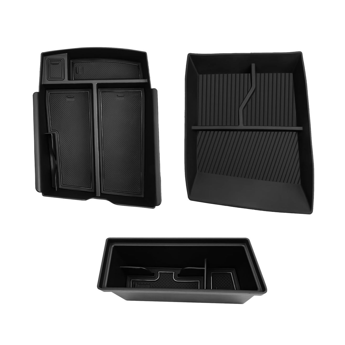 CDEFG 3PCS for 2024 2025 2026 VW Atlas Center Console Organizer, for 2024 2025 2026 Volkswagen Atlas Accessories Middle Console Armrest Storage Box