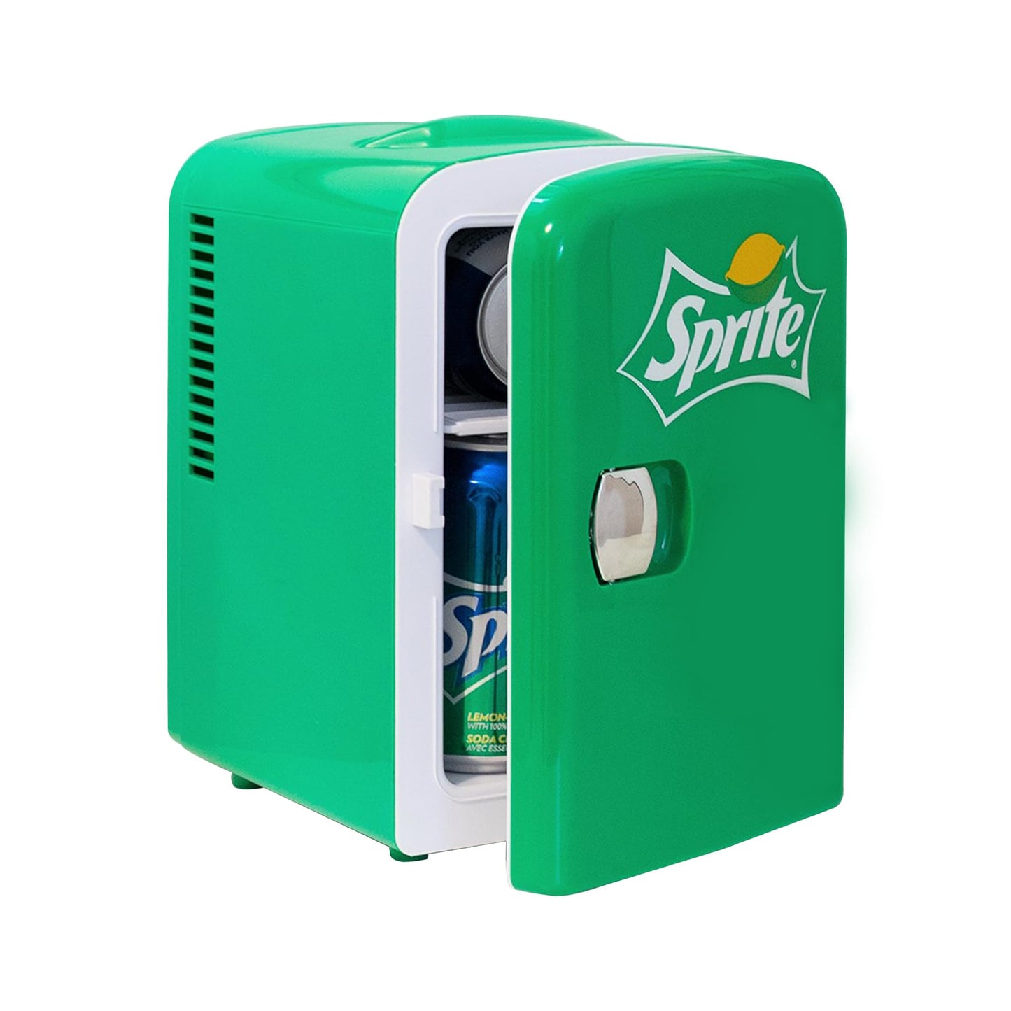 Koolatron Sprite Mini Fridge 4L Portable Thermoelectric Cooler with Iconic Sprite Logo Dual Power 110V AC/12V DC for Home Office Car Dorm Compact Green Refrigerator for Drinks Made In Canada