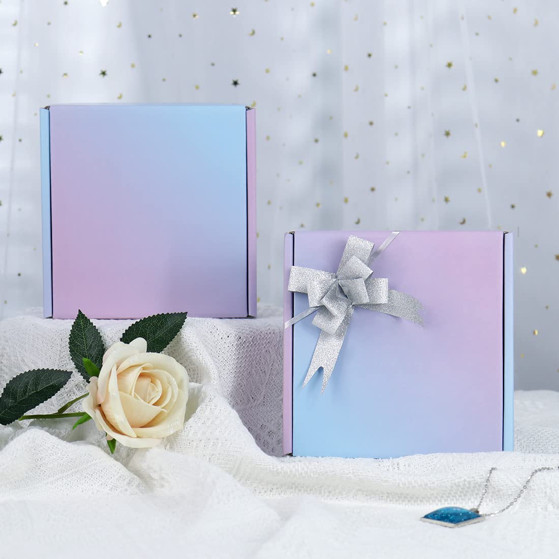 DERZIFUN 4x4x2 Inch Purple Shipping Boxes for Packaging Small Business, 45 Pack Mailer Boxes Corrugated Cardboard Mailing Box