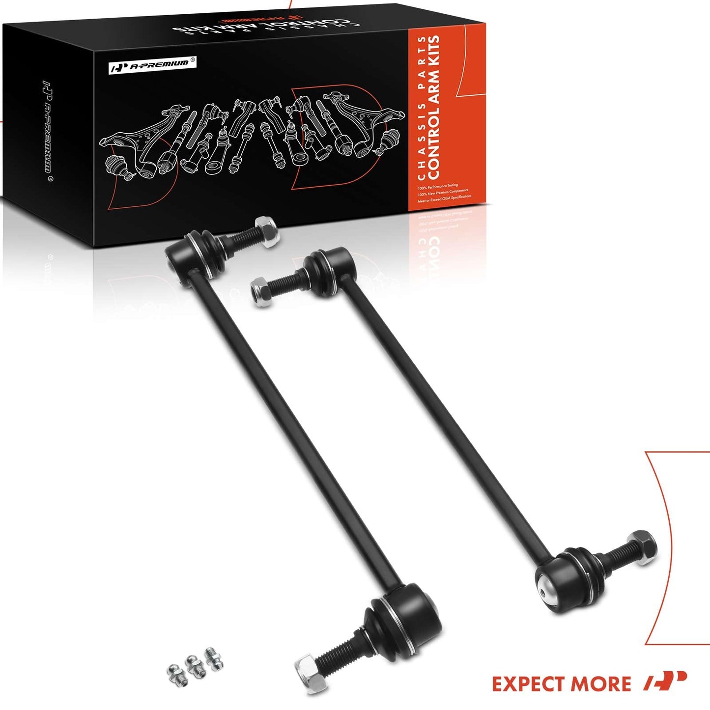 A-Premium 2Pcs Front Sway Bar Links Stabilizer Bar Links, Compatible with Chevy Malibu 04-12, Cobalt 05-10, HHR 06-11, Pontiac G5 07-10, G6 05-10, Pursuit 05-06, Saturn Aura 07-09, Ion 03-07