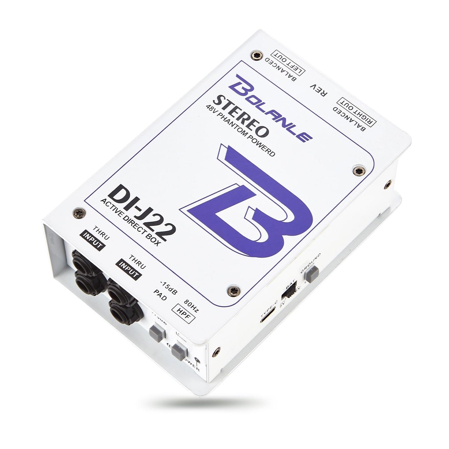 Bolanle J22 Professional Stereo DI Box/Splitter XLR 1/4 inch, Dual Channel Morley Hum Exterminator for Sound System, Subwoofer, Karaoke Speaker, Guitar, Keyboard, Bass