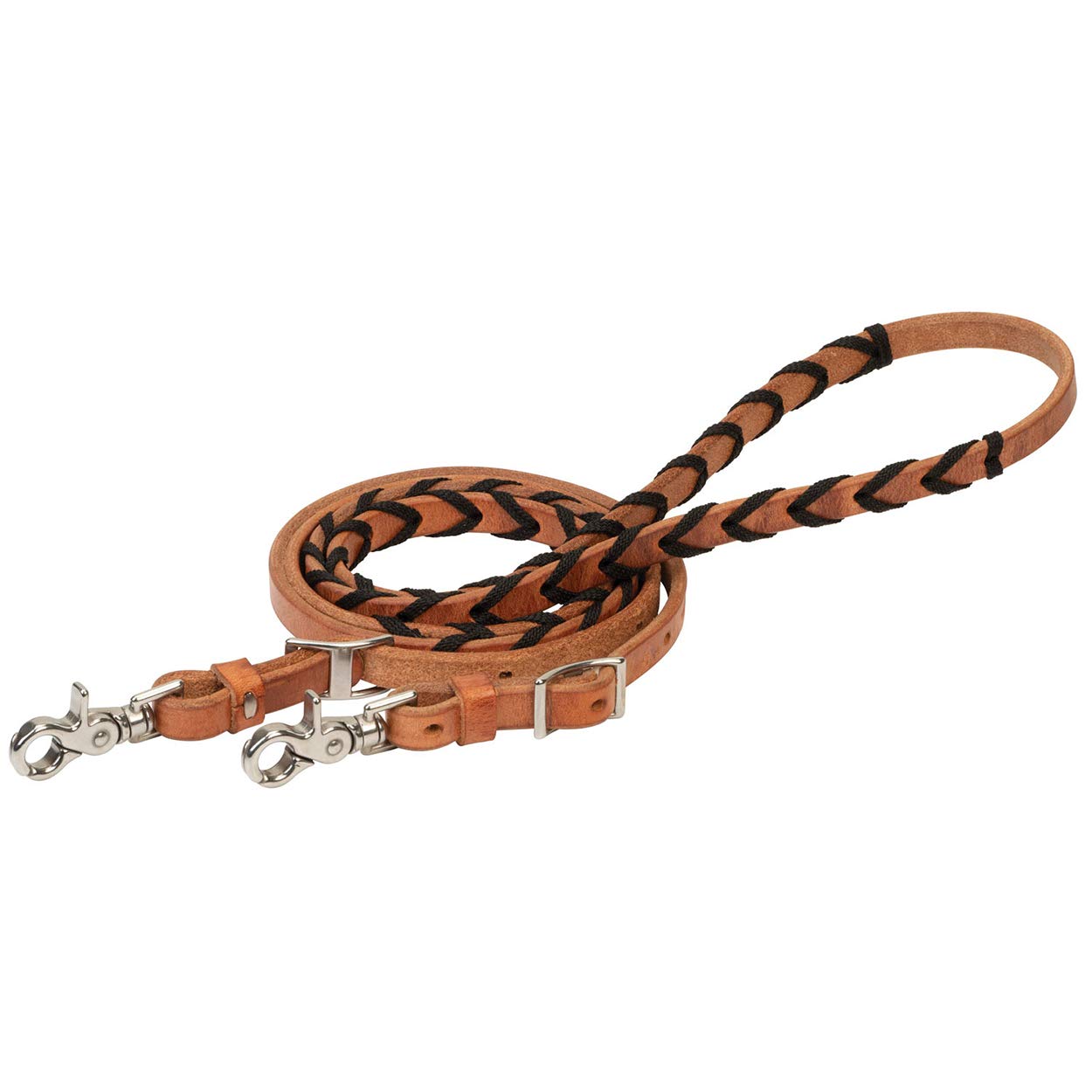 Laced Barrel Rein with Polyester Shoe Lacing, 5/8" x 8'