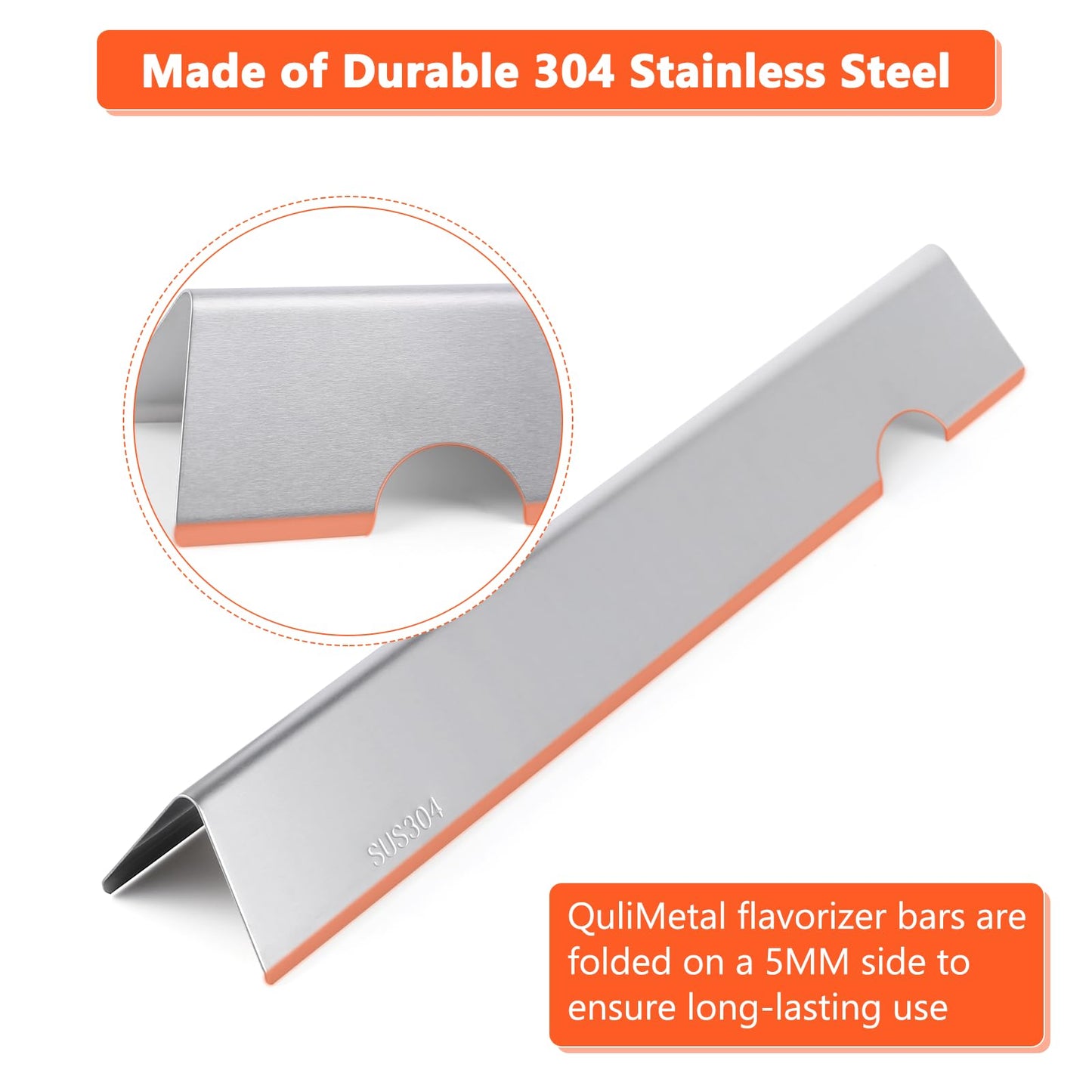 QuliMetal 17" Flavorizer Bars for Weber GS4 Genesis 2 E-410/E-415/E-435, Grill Parts for Weber Genesis II LX E-440 Series Gas Grills, SUS304 Stainless Steel Grill Parts for Weber 66033 66796