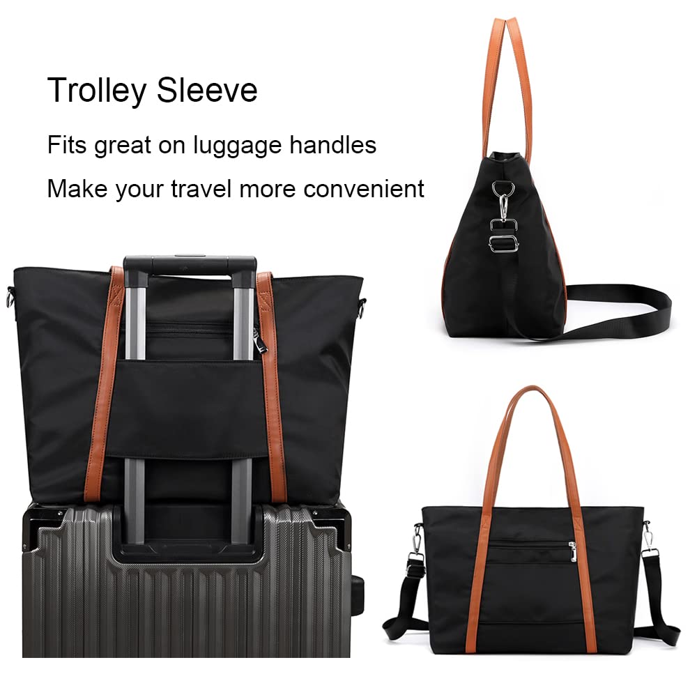 Tote Bag for Women Nylon 15.6 Inch Laptop Shoulder Handbag Purse for Travel Work School