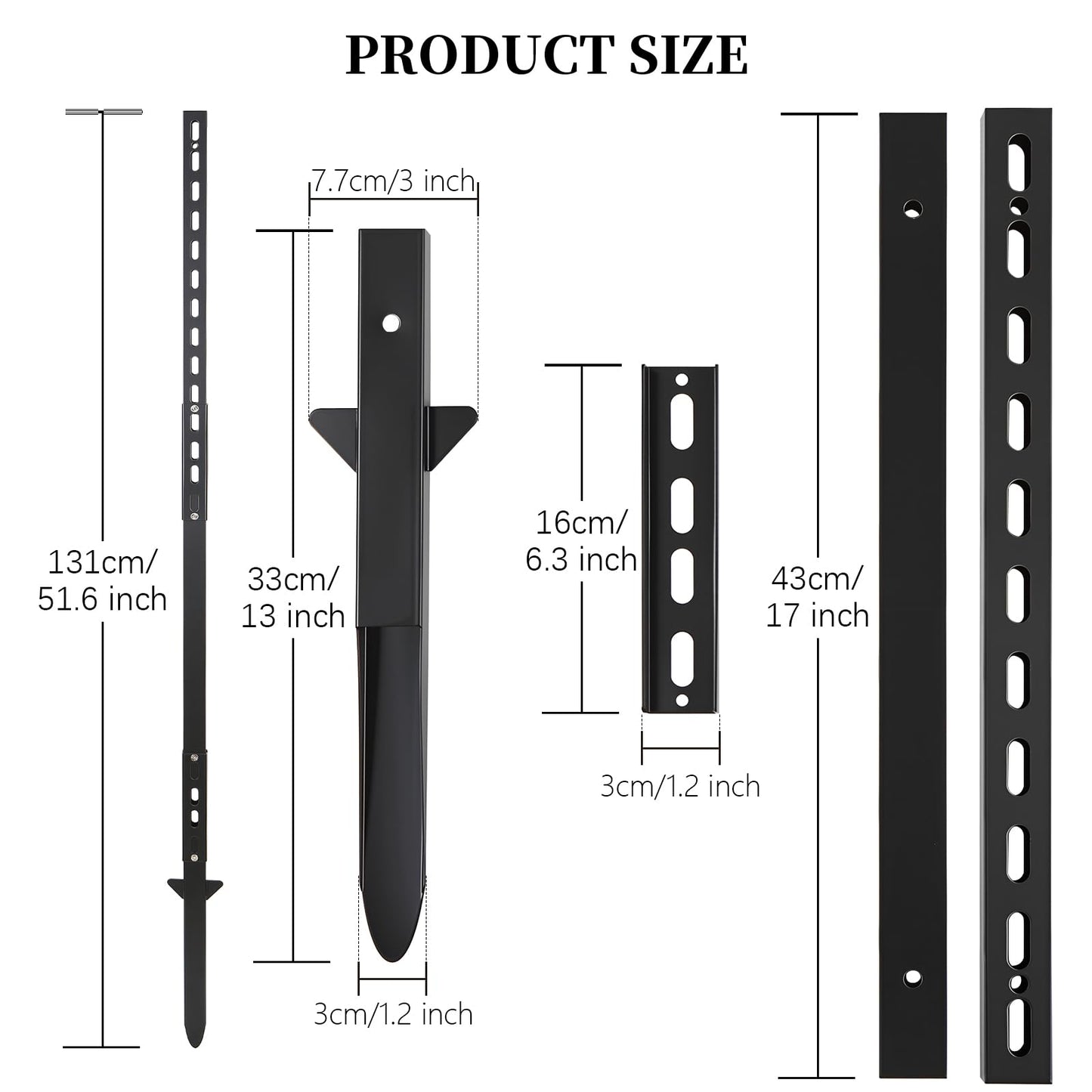 Danoib Yard Sign Stakes, 4.3ft Heavy Duty Sign Stake Post, Rust, Wind & Dust Resistant Sturdy Metal Stake for Ground Yard Lawn Fits Sign 7 to 14 Inch