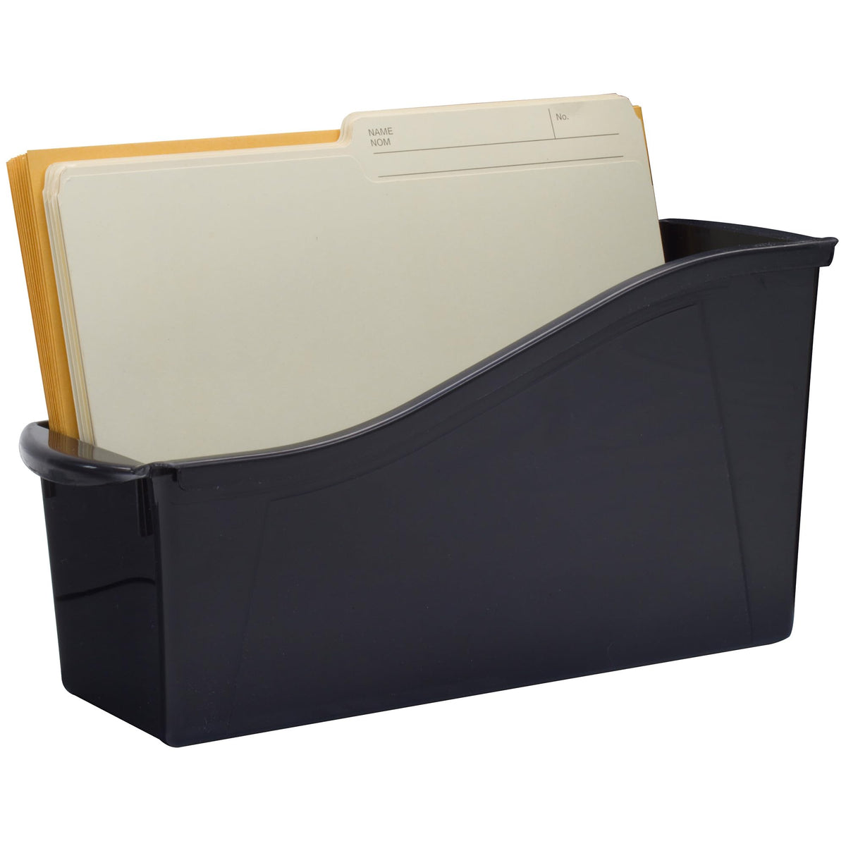 Storex Large Book Bin, Interlocking Plastic Organizer for Home, Office and Classroom, Black, 6-Pack (70109C06C)