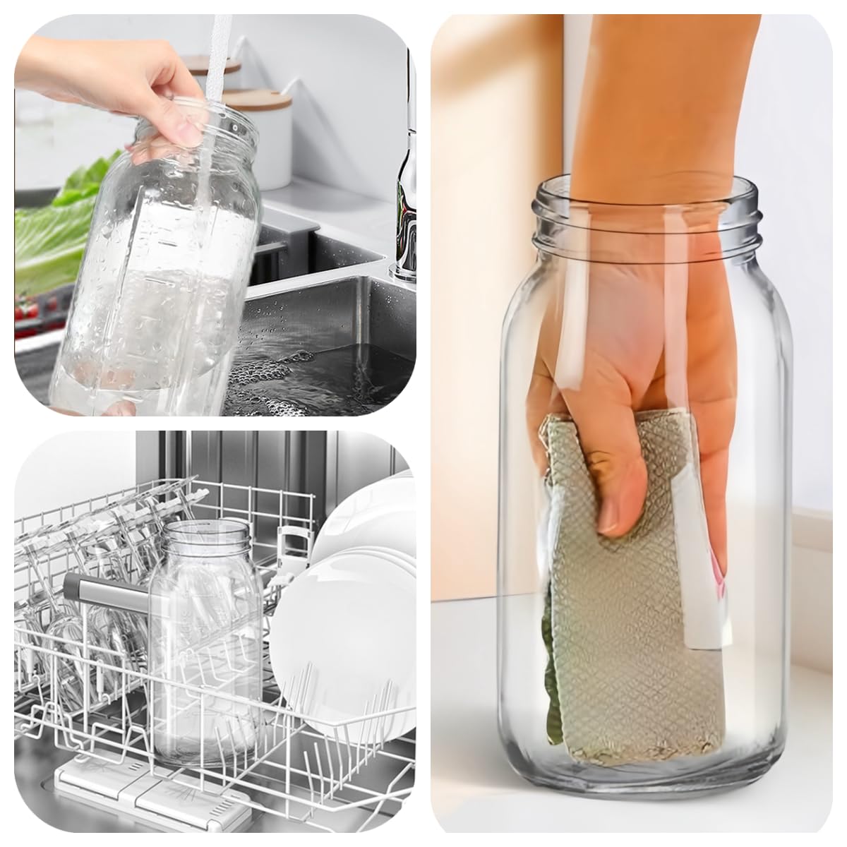 2 Pack 64 oz Glass Pitcher with Lid, Mason Jar Pitcher, 2 Quart Breast Milk Pitcher Jug Leak-Proof Airtight Sun Tea Jar, Glass Pitcher, Sun Tea Pitcher for Ice Tea, Cold Brew Coffee, Breast Juices