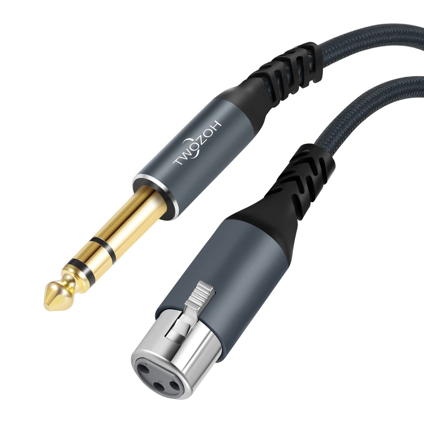 Twozoh XLR Female to 1/4 TRS Cable 10M. Braided 6.35mm Stereo Jack Balanced to 3pin XLR Microphone Cable (Professional/HiFi)