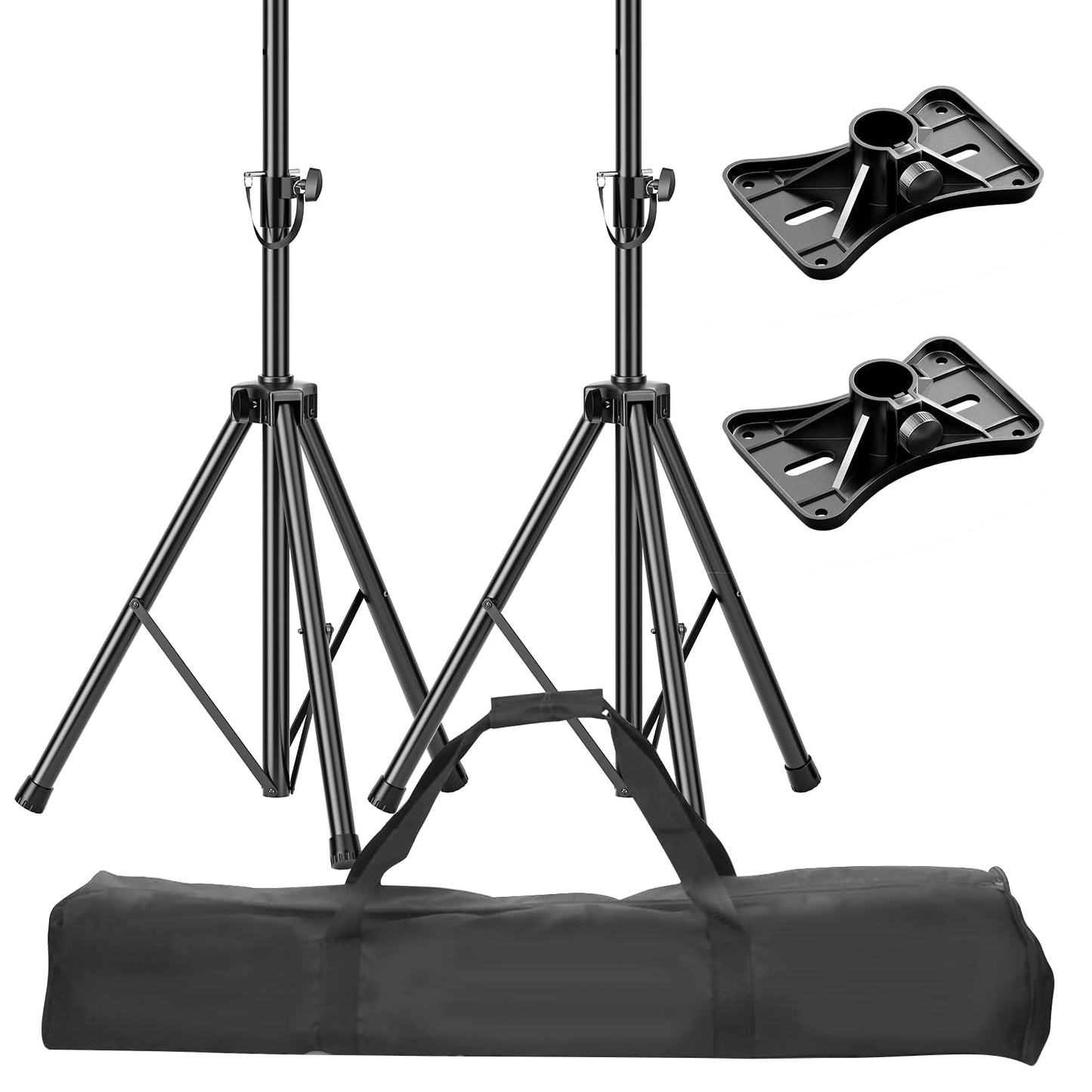 EMART Speaker Stand Pair- Heavy Duty Metal Tripod Base,Adjustable Height 39” to 77” Weight Capacity 110lbs,Folding Universal Tripod Perfect for Stage or in-Studio and Party Use- 2 Pack
