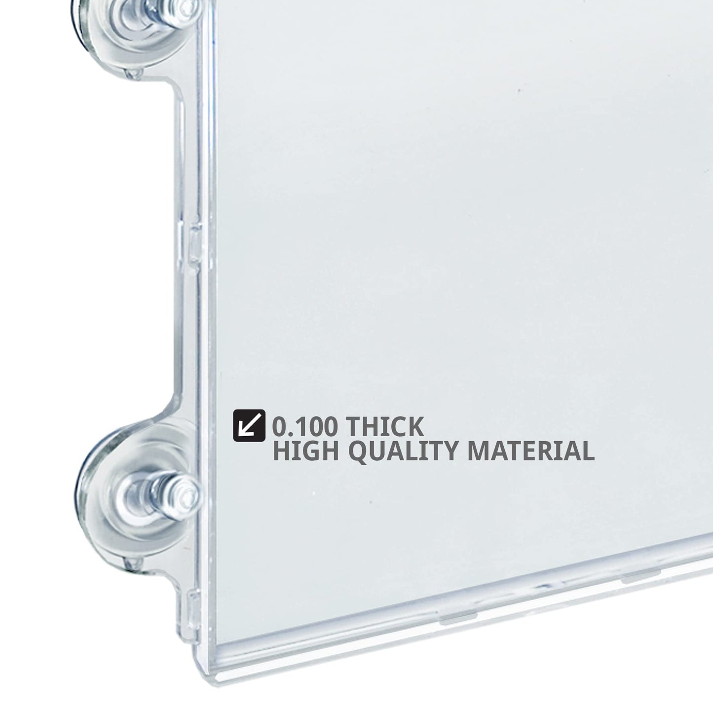 Azar Displays 106614 8.5" W by 11" H Acrylic Sign Holder with Suction Cups (2 Pack)