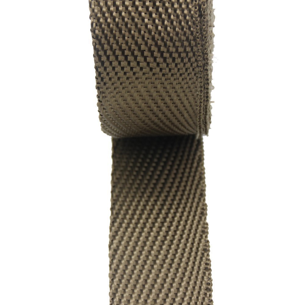 LEDAUT 2"x 50' Twill Weave Motorcycle ATV Titanium Exhaust Heat Shield Wrap with 11.8" Locking Ties (Pack of 15)