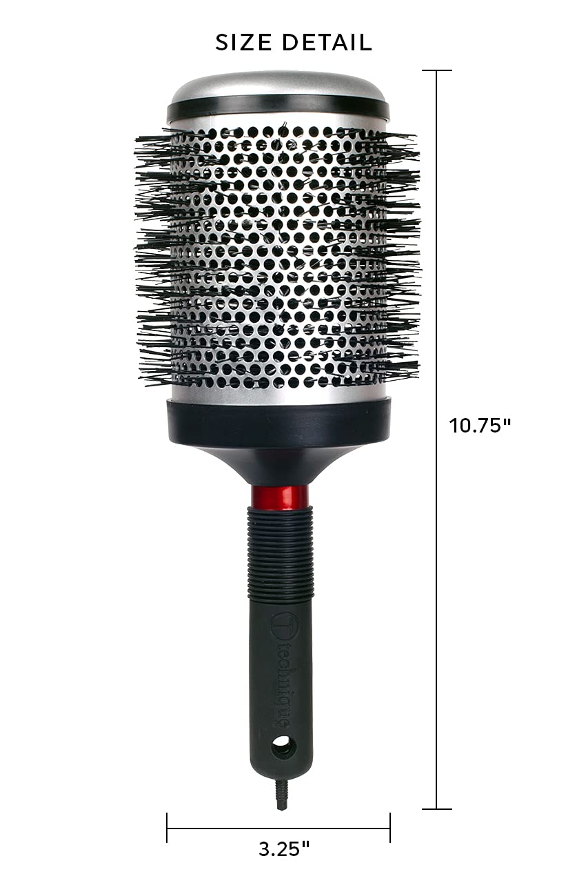 Cricket Technique Thermal Hair Brush #450 3.25” Curling, and Styling – Heat-Retaining Barrel with Anti-Static Tourmaline Bristles, Round Thermal Brush, Ideal for All Hair Types