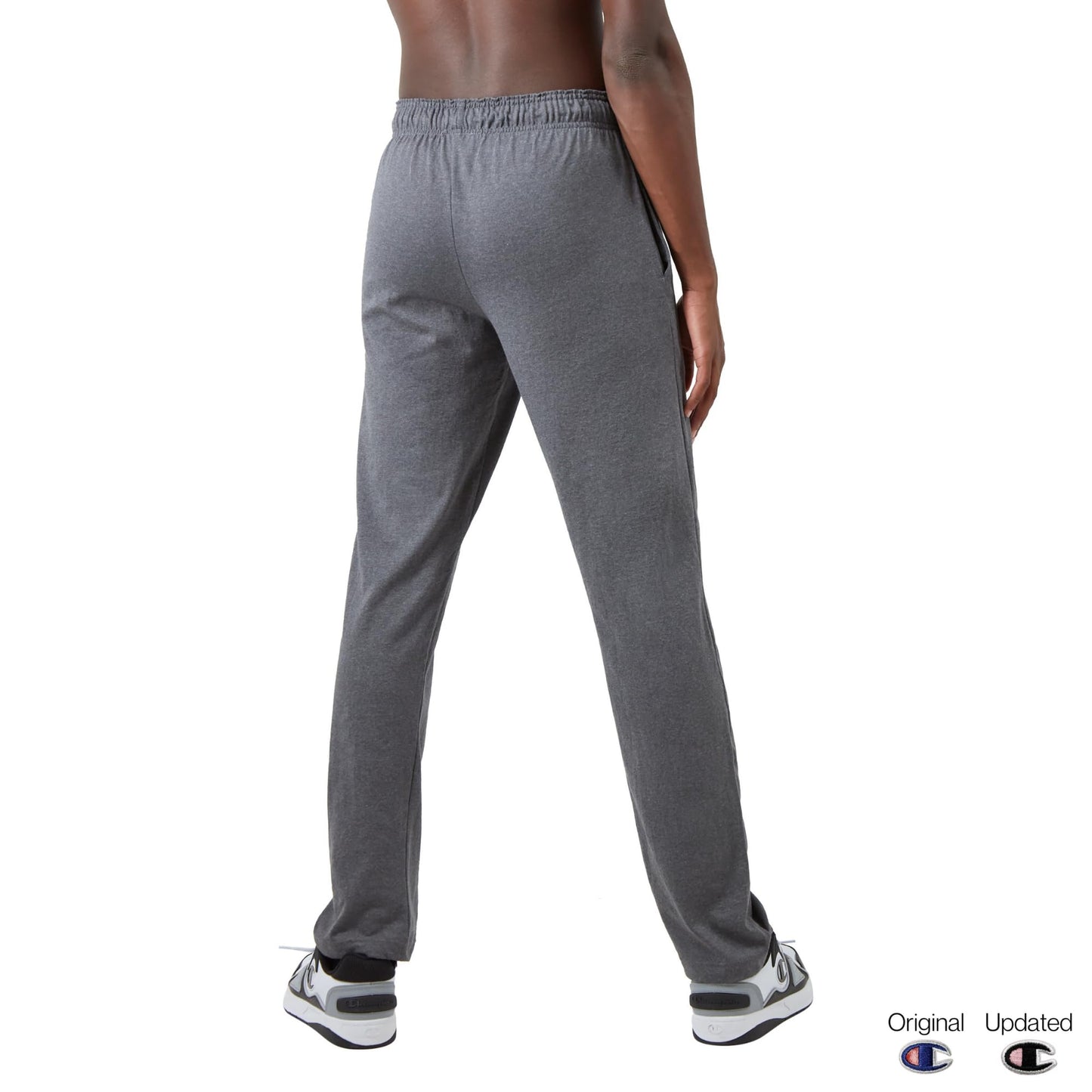 Champion Mens Pants, Everyday Cotton, Lightweight Open-Hem Lounge Pants for Men (Reg. Or Big & Tall) Track Pants, Granite Heather - C Patch Logo, 3X-Large