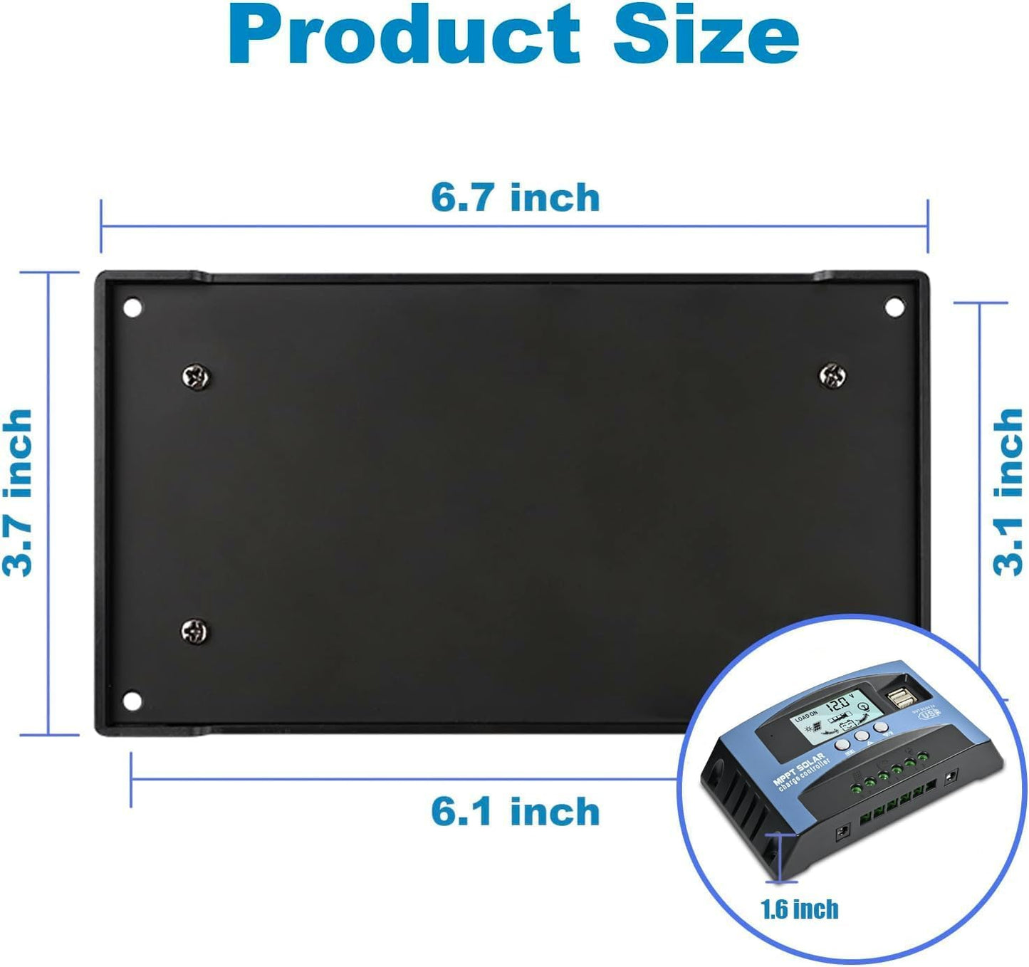 100A MPPT Solar Charge Controller, 12V/ 24V Solar Panel Battery Intelligent Regulator with Dual USB Port, LCD Display and Timer Setting ON/Off Hours