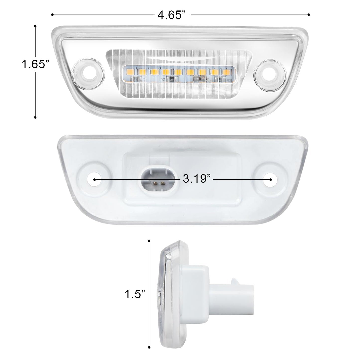 JZYZQBX 5PCS 9LED Cab Marker Top Roof Running Lights Assembly, Reflective Clear Lens, Super Bright Amber Light, Compatible with Kenworth T680 T770 T880 & Peterbilt 579 Heavy Trucks Cab Marker Lights